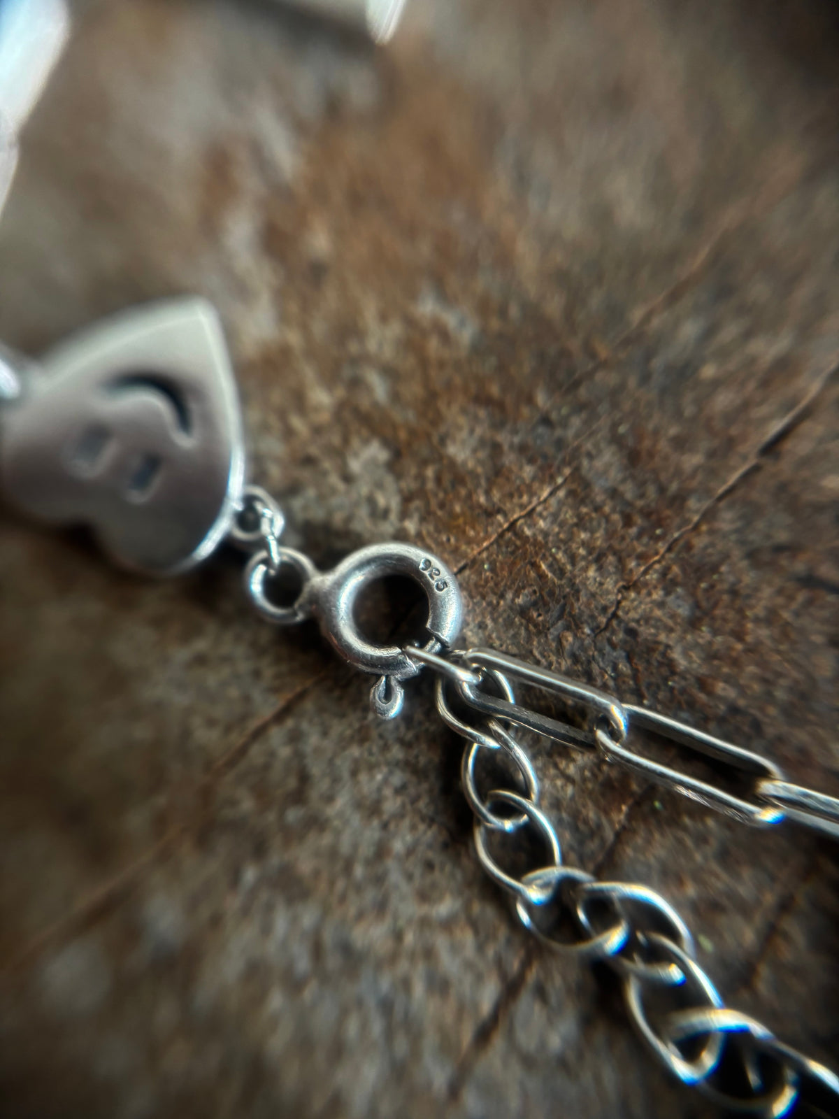 Vintage Silver 925 Sad Heart Bracelet