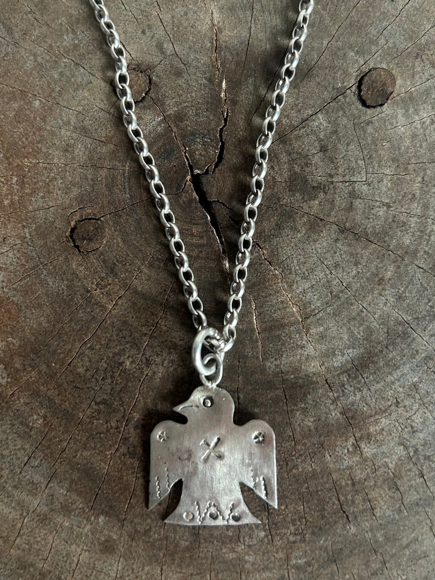 Vintage Silver 925 Native Thunder Bird Necklace