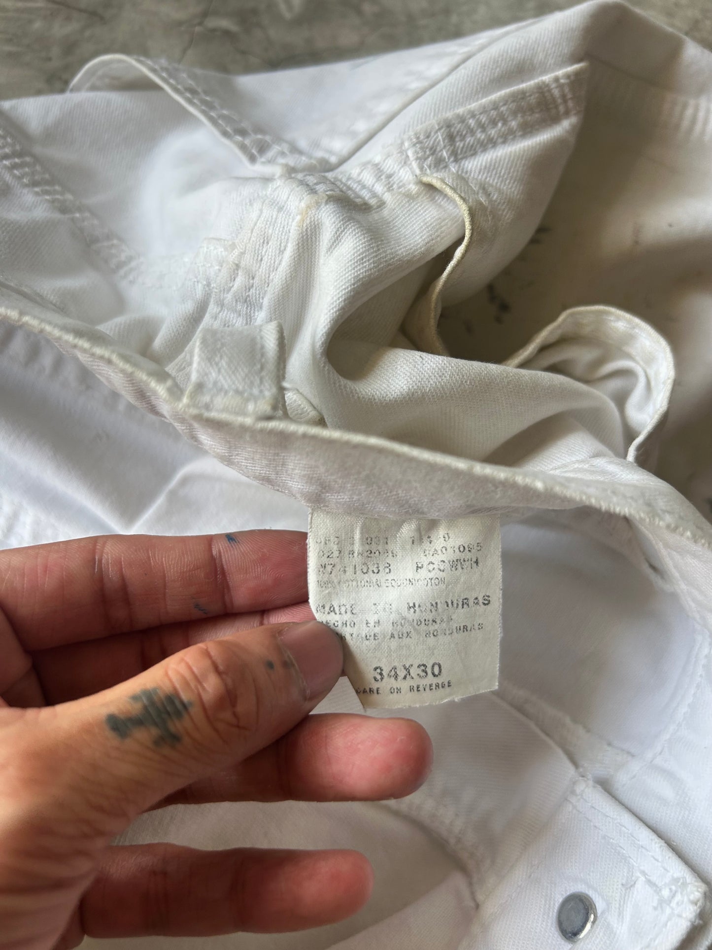 Vintage Dickies White dirt Carpenter pants (32)