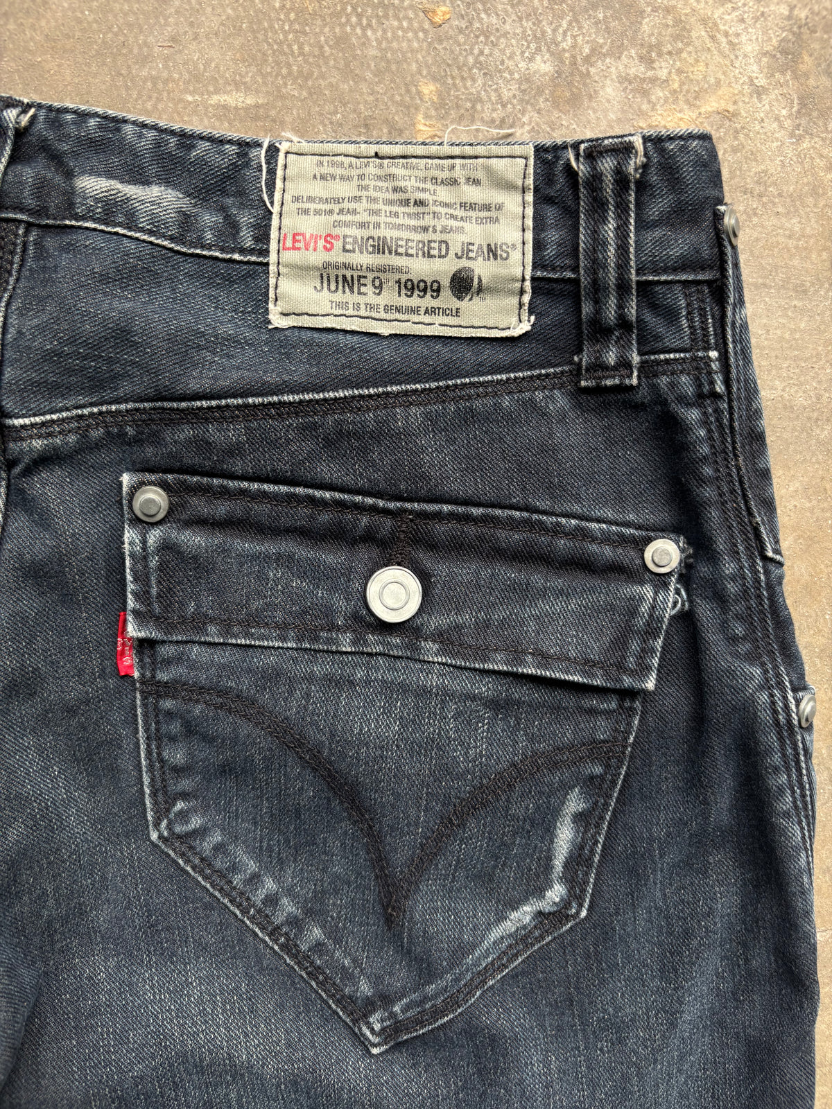 Vintage Levis Engineered  Faded black Jeans