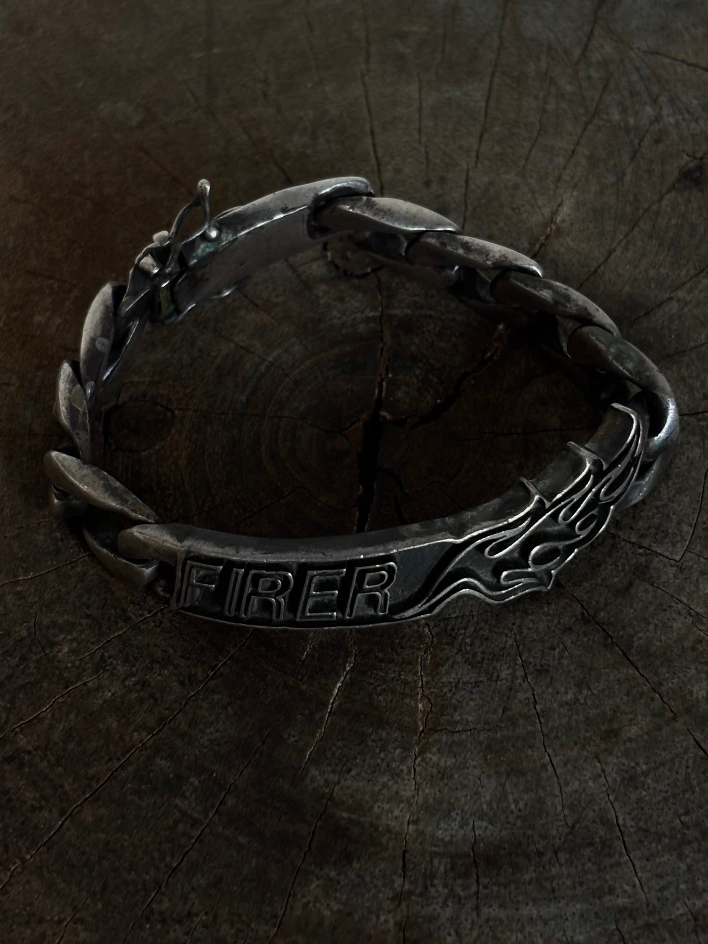 Vintage 925 Silver Firer Chain Link Bracelet