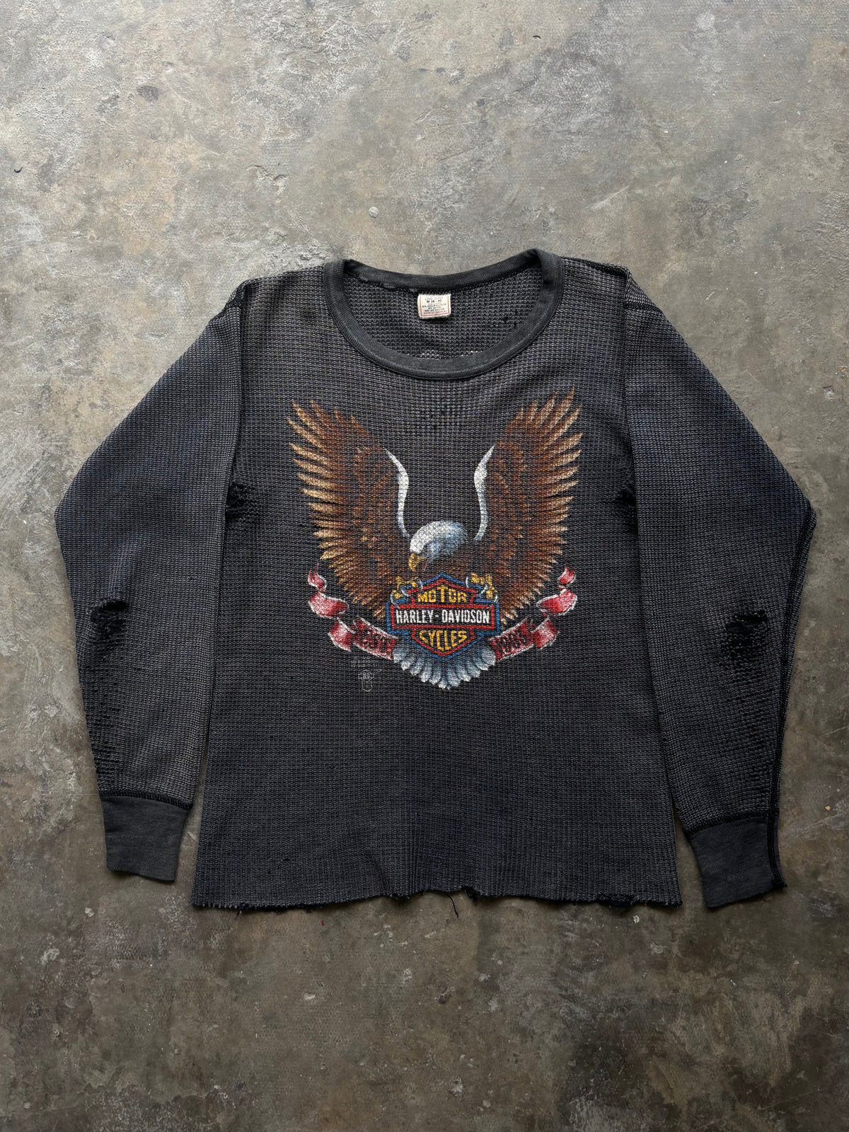 Vintage 80’s Harley Davidson Eagle Faded Thermal Tee