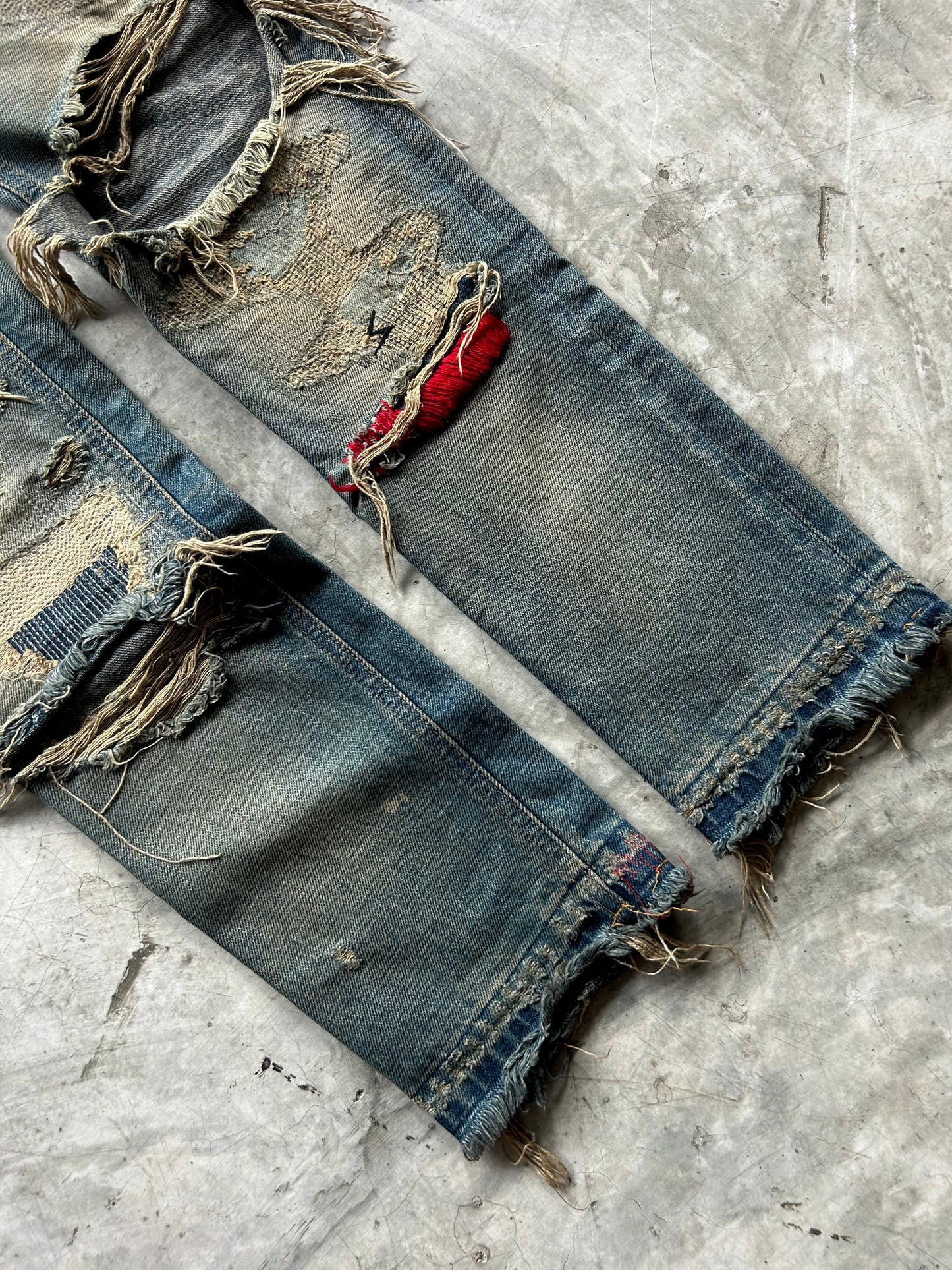 Undercover 68 Red yarn denim jeans