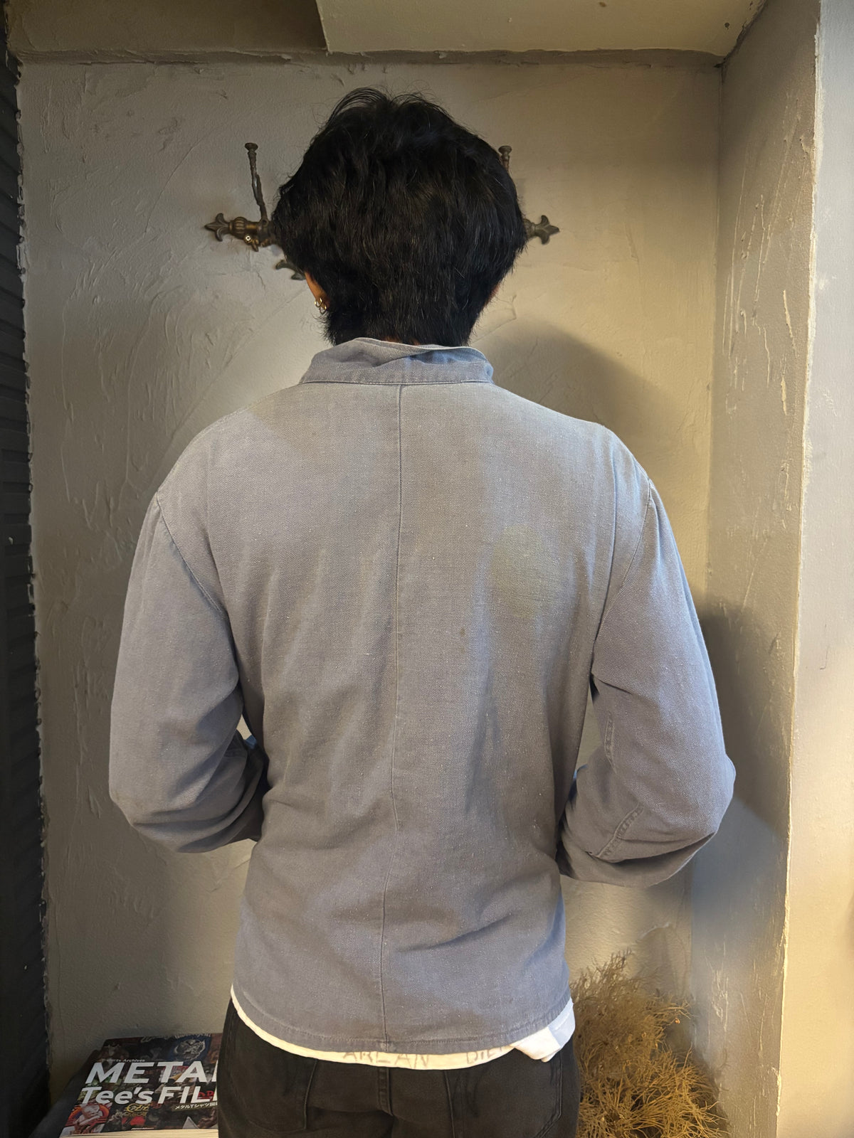 Vintage 1960s–70s French Work Jacket — Grey Twill