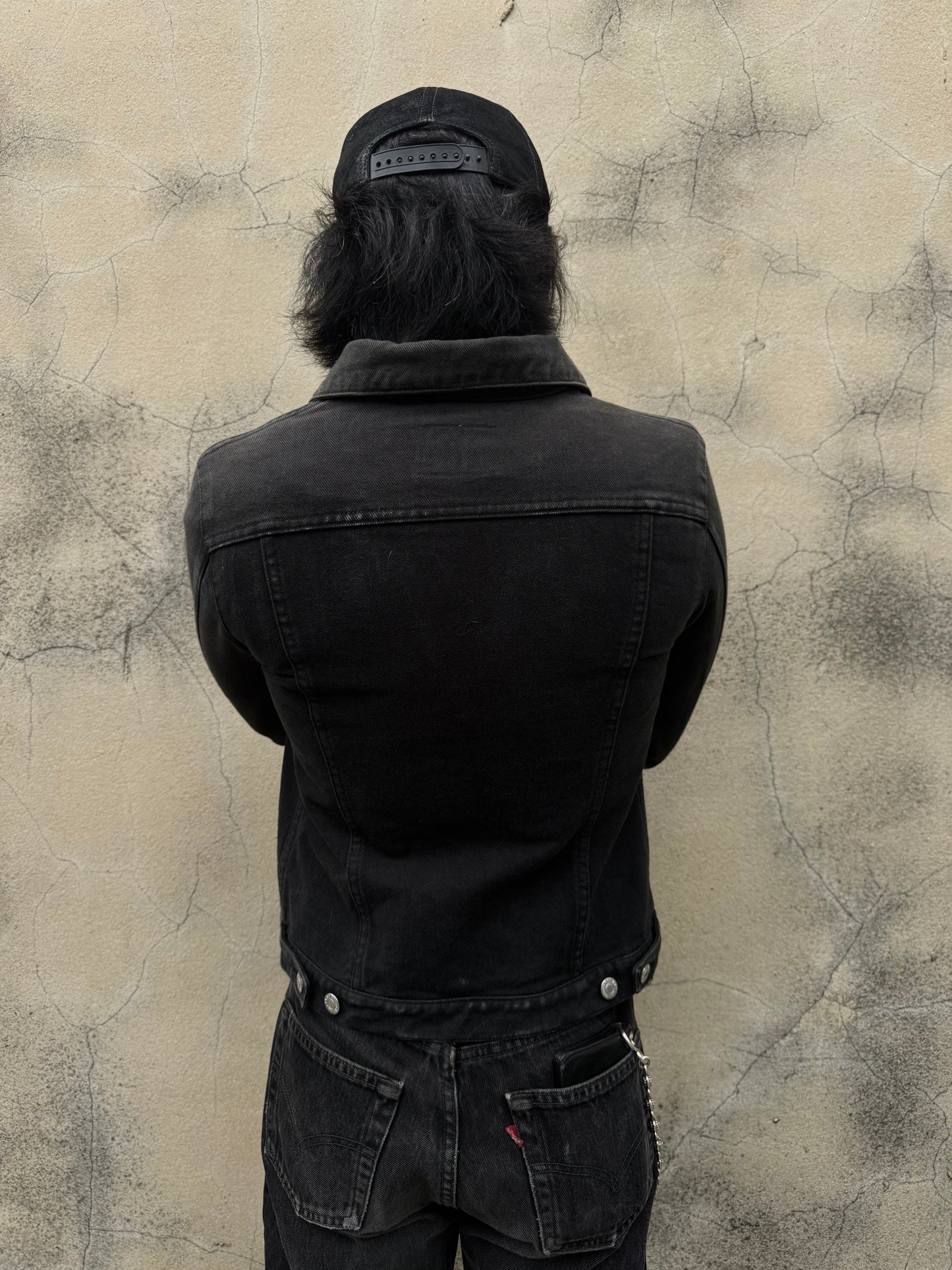 Helmut Lang 1998 Vintage Black Trucker Jacket