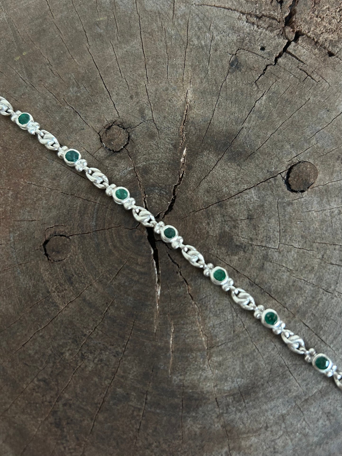 Vintage Silver 925 Green Topaz Bracelet