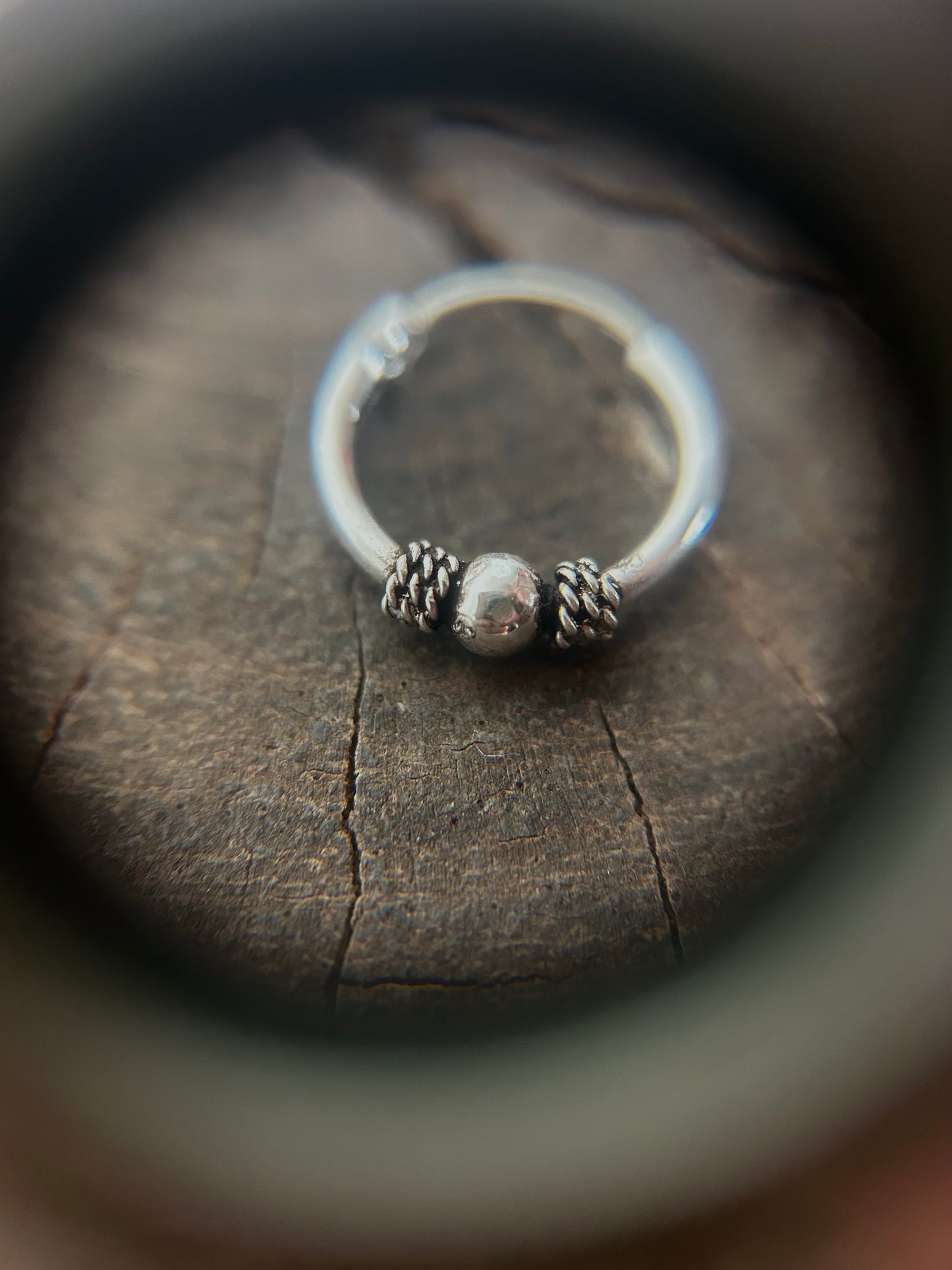 Vintage silver 925 Ball Hoop Earrings