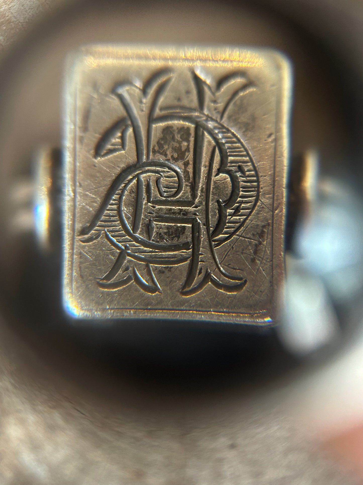 Antique Silver 925 Hand Engraved Signet Ring