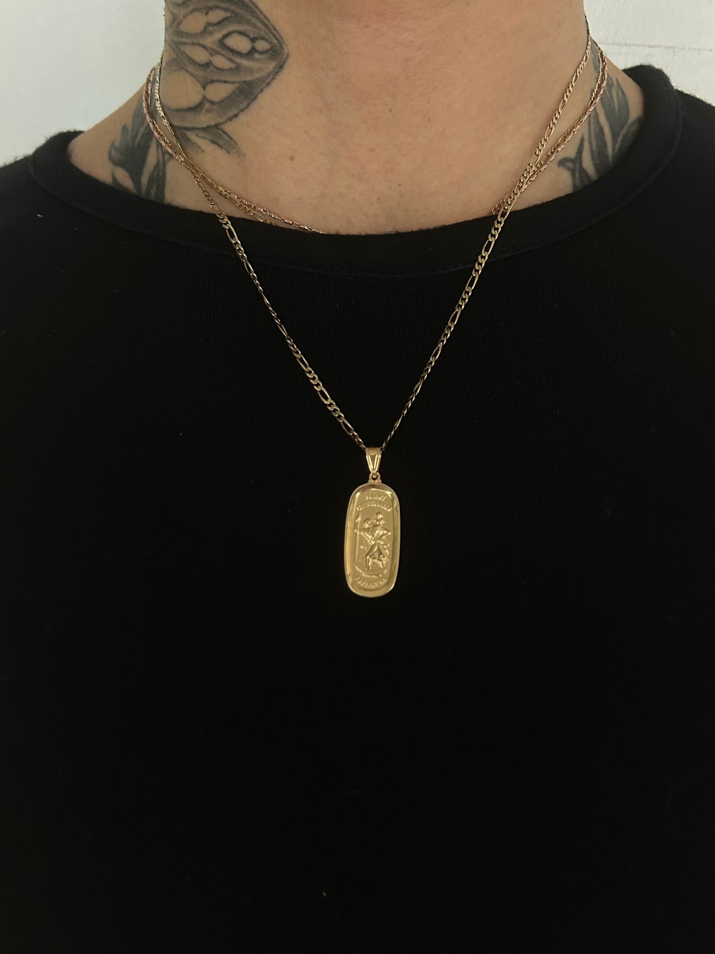 Vintage Gold 9K italy Figaro 3-1 Neckalce