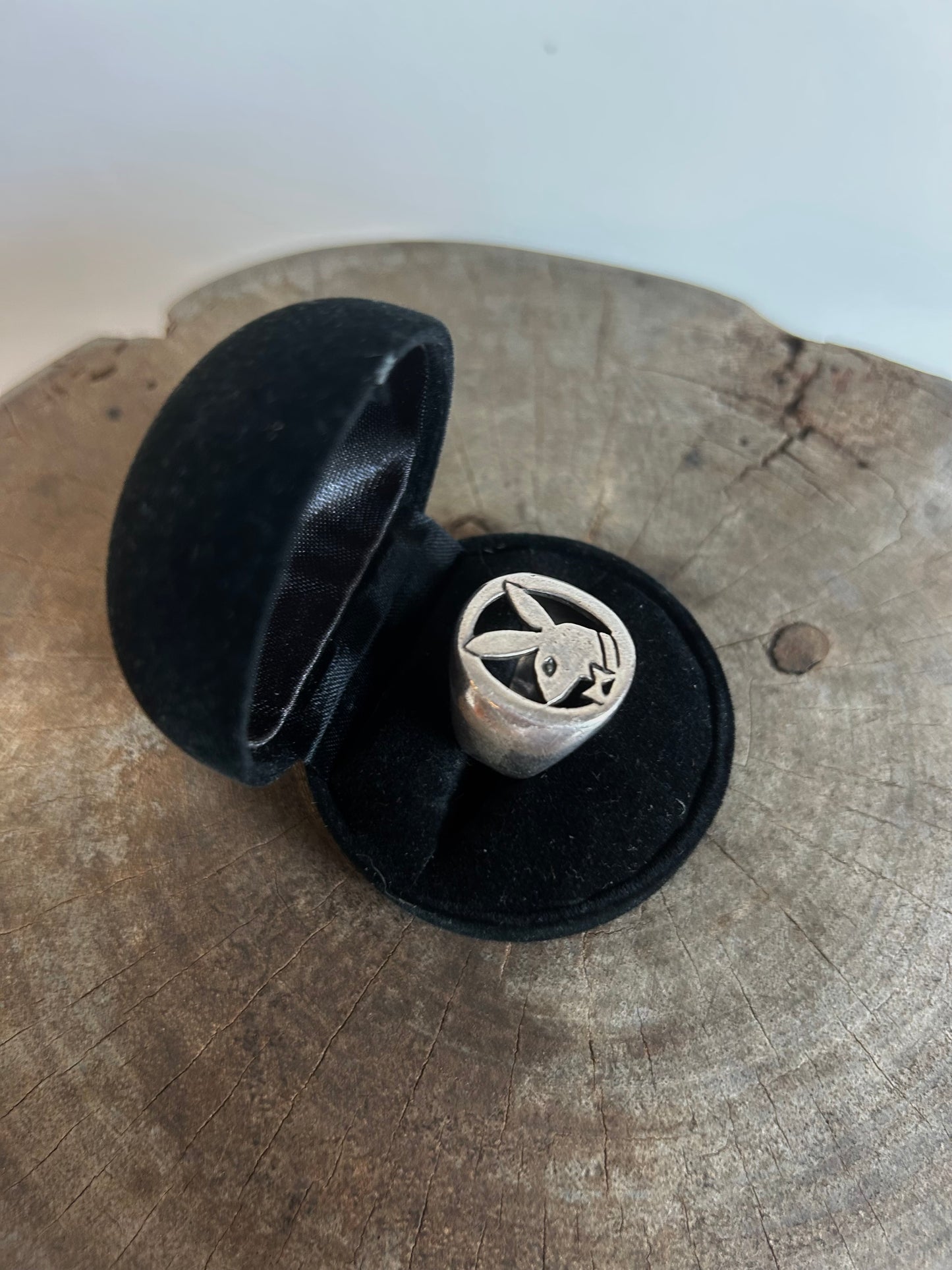 Vintage Silver 925  Playboy Signet Ring