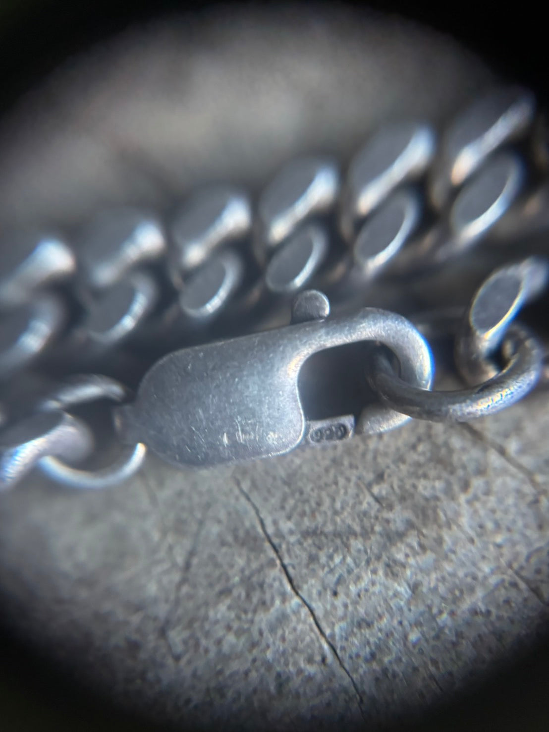 Vintage 925 Silver curby Chain Necklace