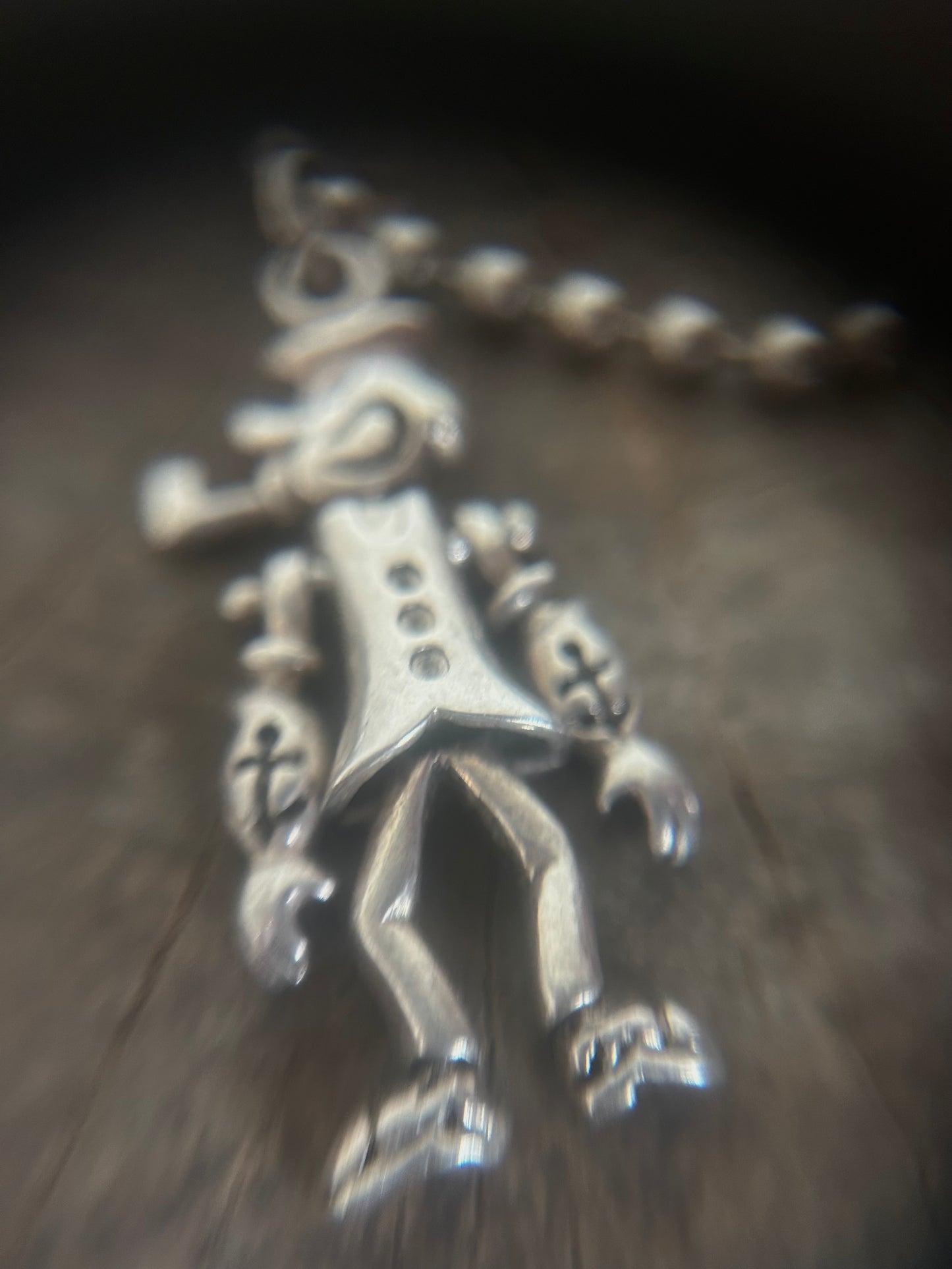 Vintage Sterling Silver Popeye Pendant Necklace