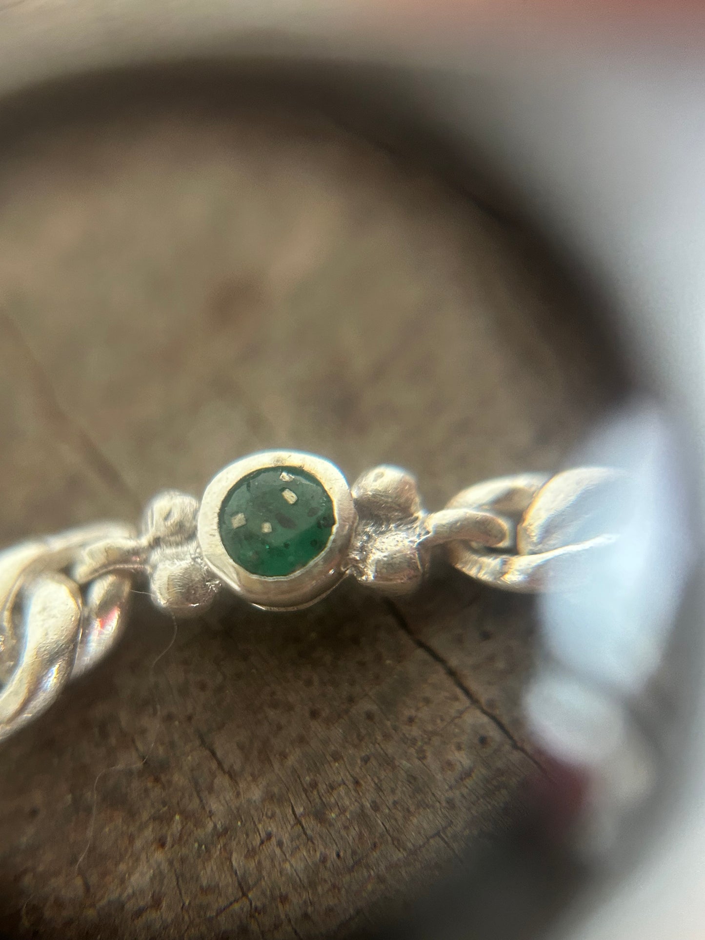 Vintage Silver 925 Green Topaz Bracelet