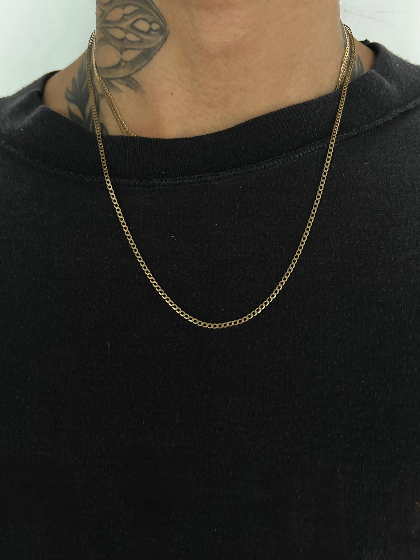 Vintage Gold italy 9k Curby Chain Necklace (20“)