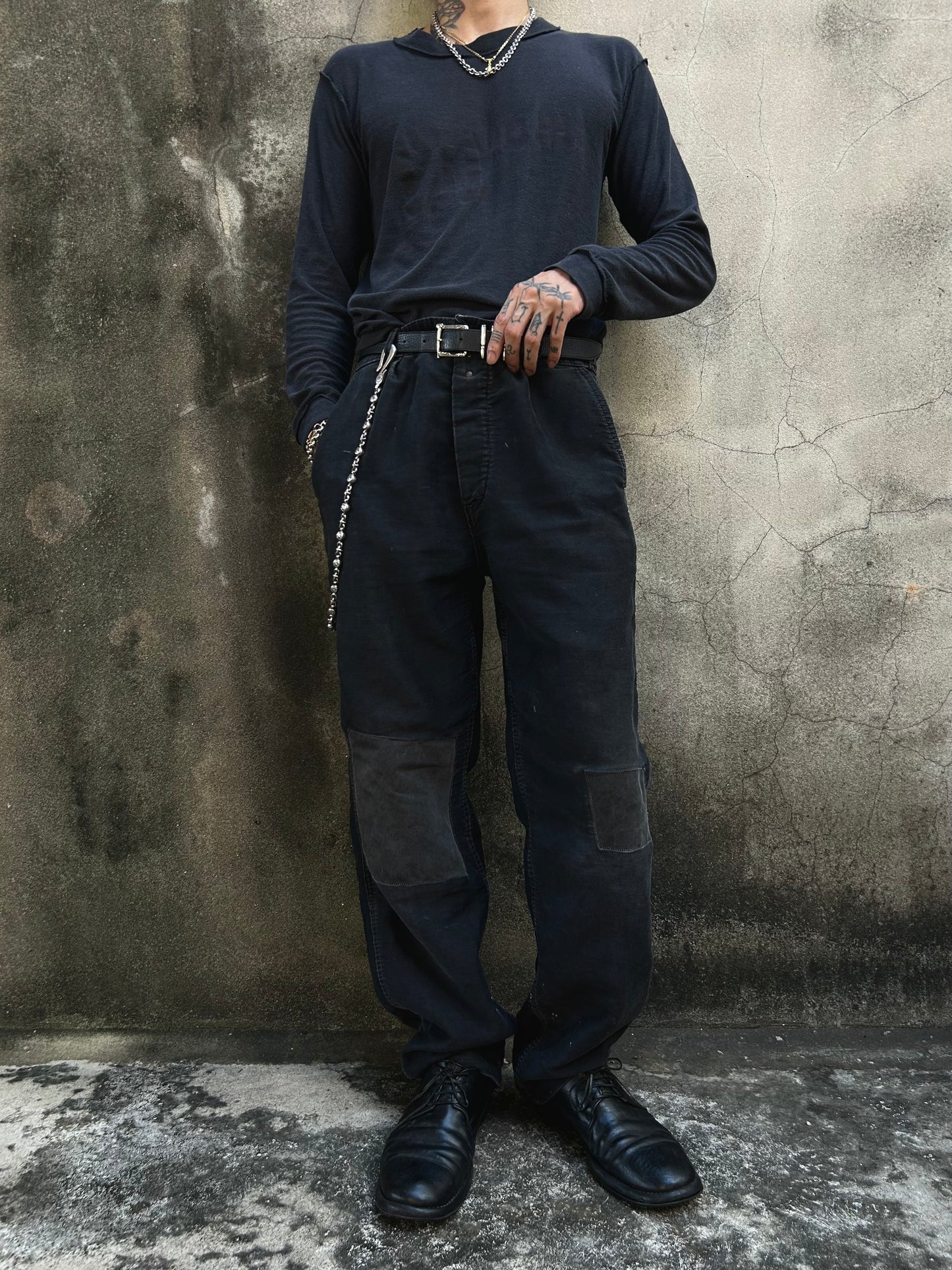 Vintage 40‘s French Moleskin Black Boro Pants