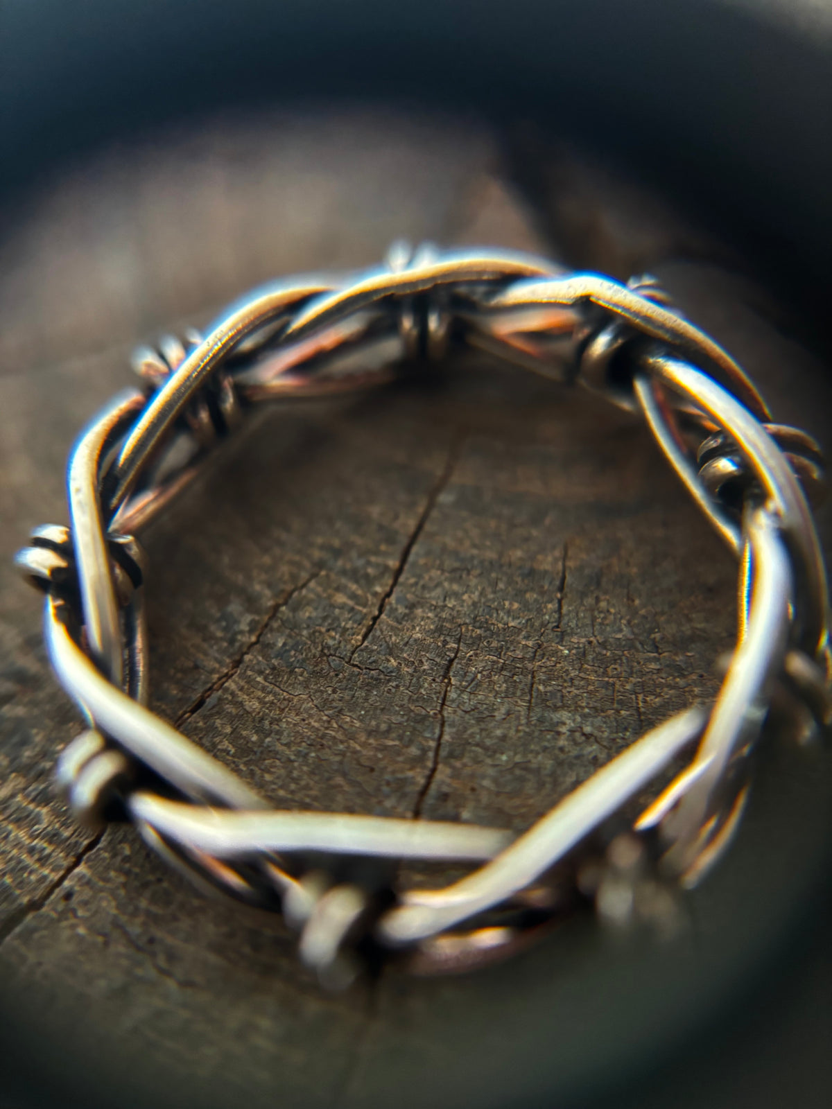 Vintage STERLING 925 Barbed Wire Ring