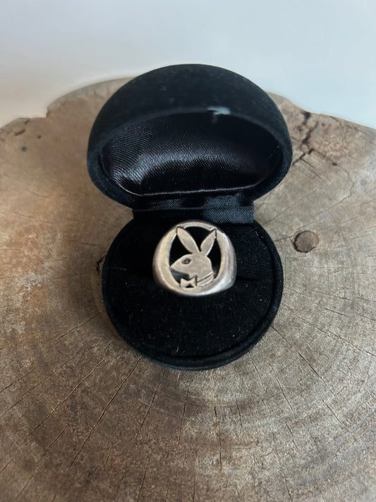 Vintage Silver 925  Playboy Signet Ring