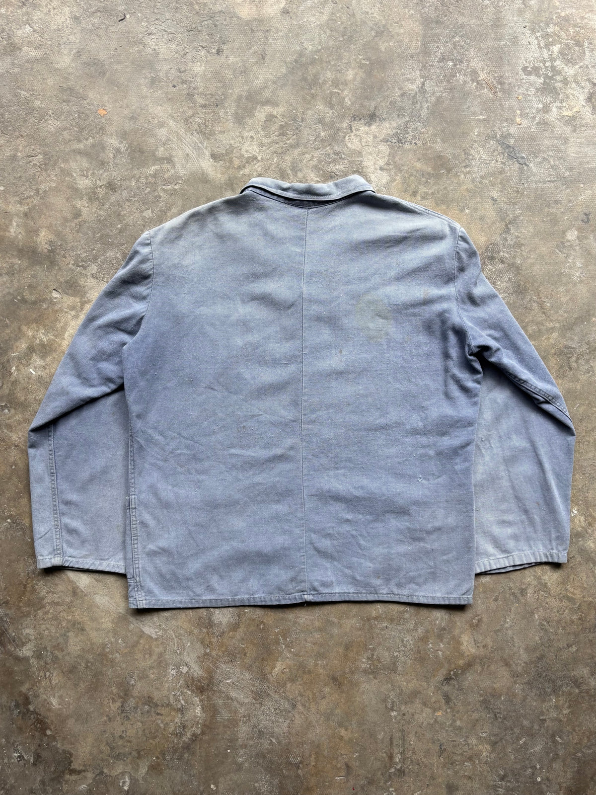 Vintage 1960s–70s French Work Jacket — Grey Twill