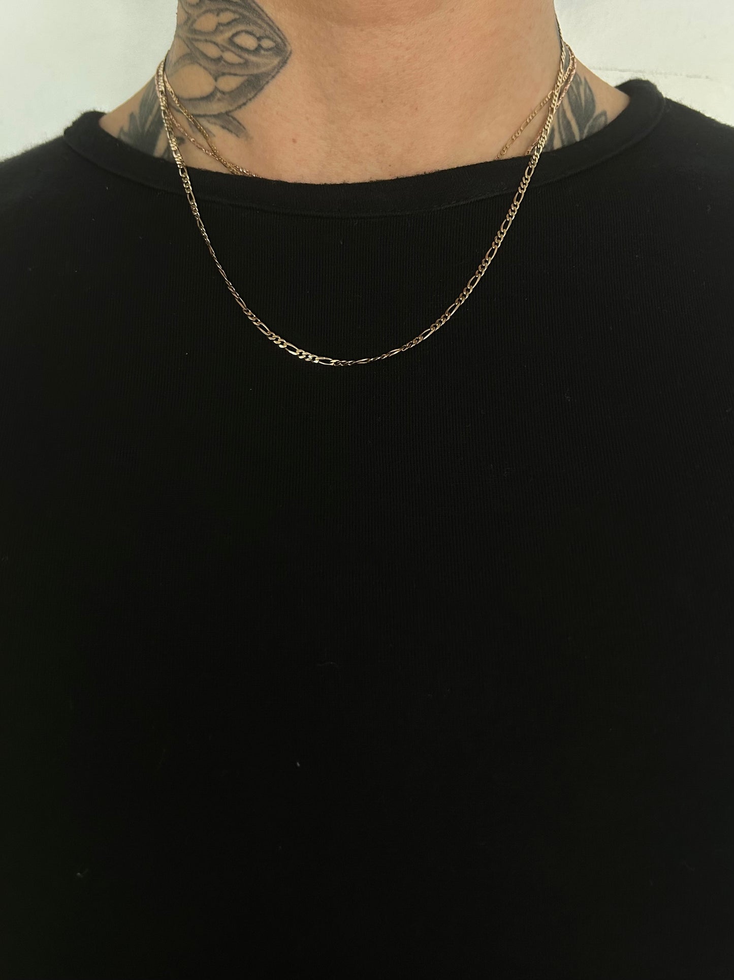 Vintage Gold 9K italy Figaro 3-1 Neckalce