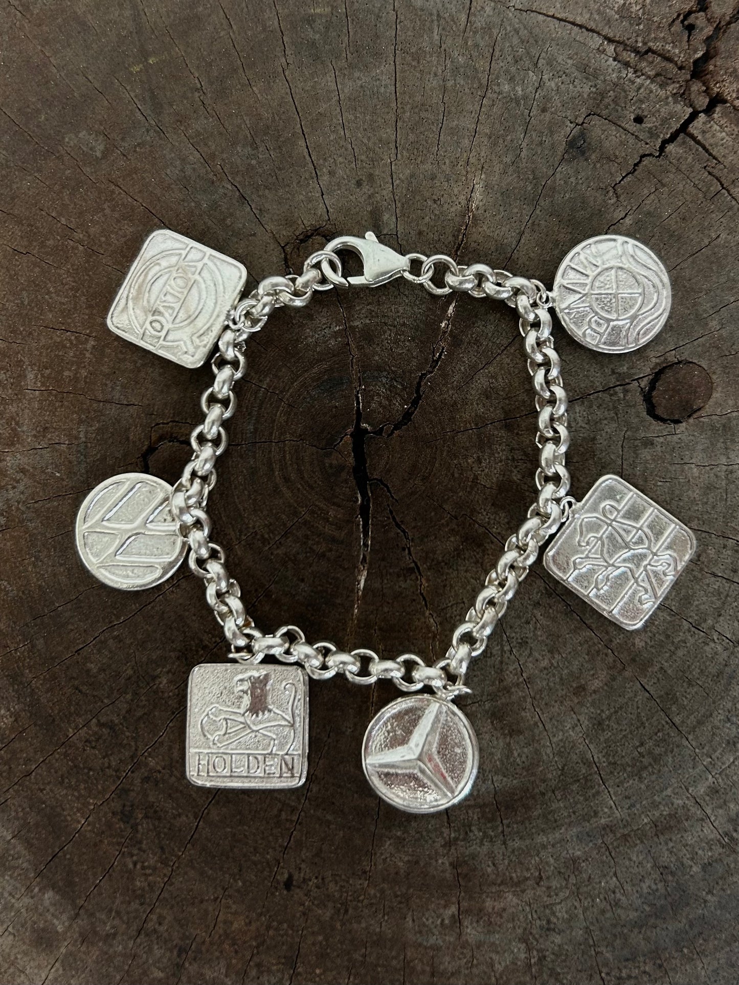 Vintage Silver 925 Auto charm brcelet