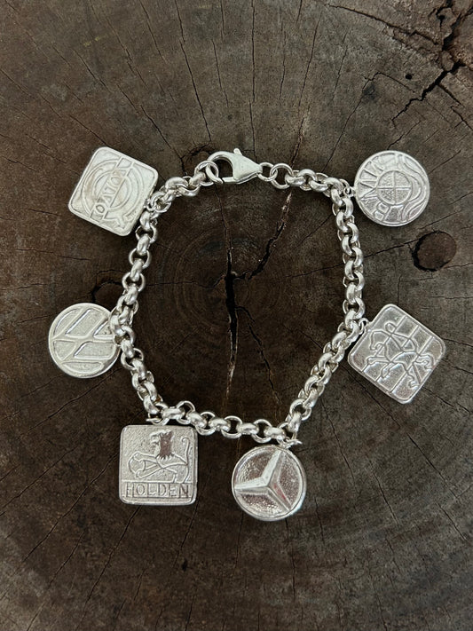 Vintage Silver 925 Auto charm brcelet