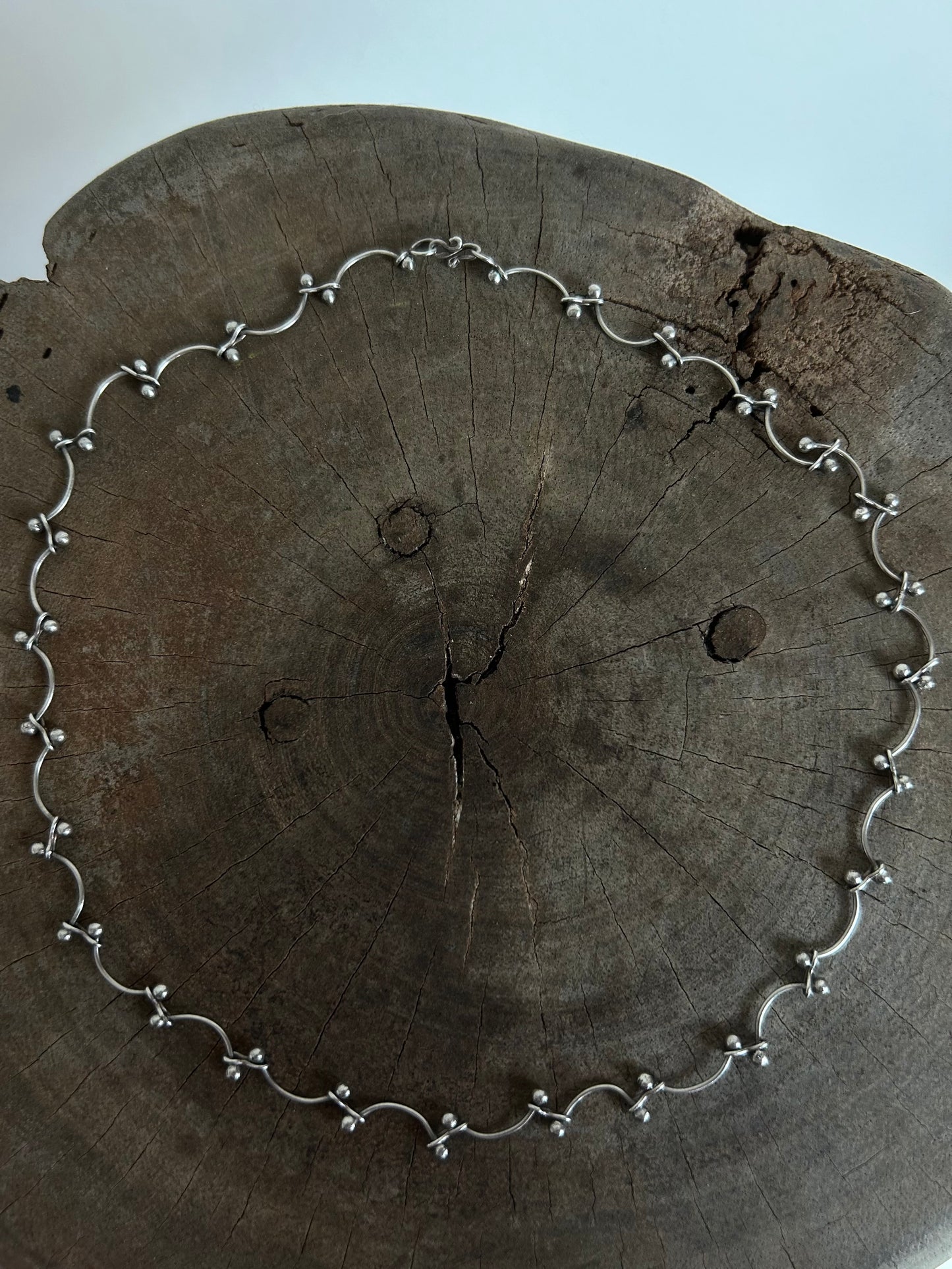 Vintage Silver 925 Floral Choker Necklace