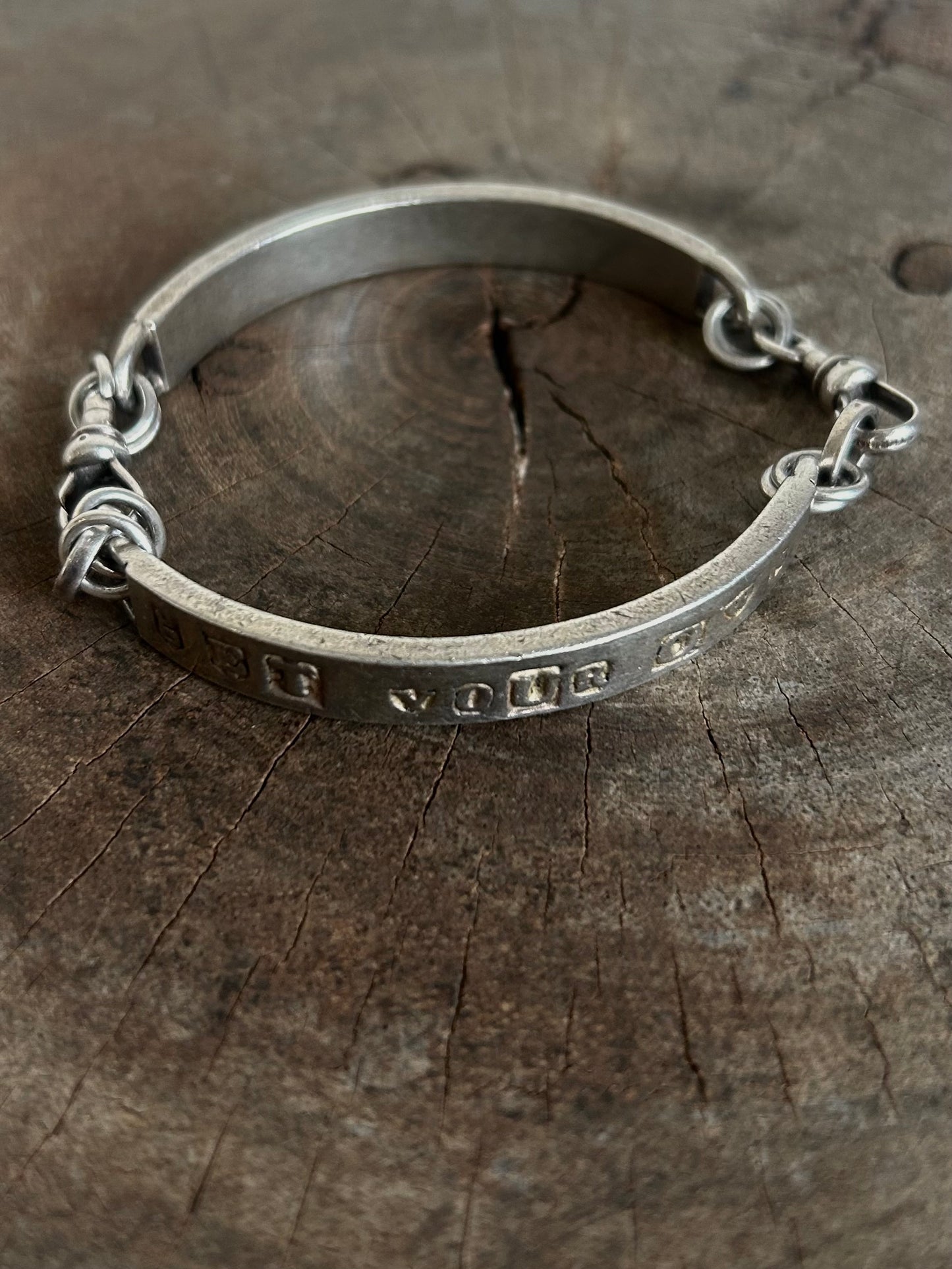 Vintage silver 925 Utility Stamp reversible Bracelet