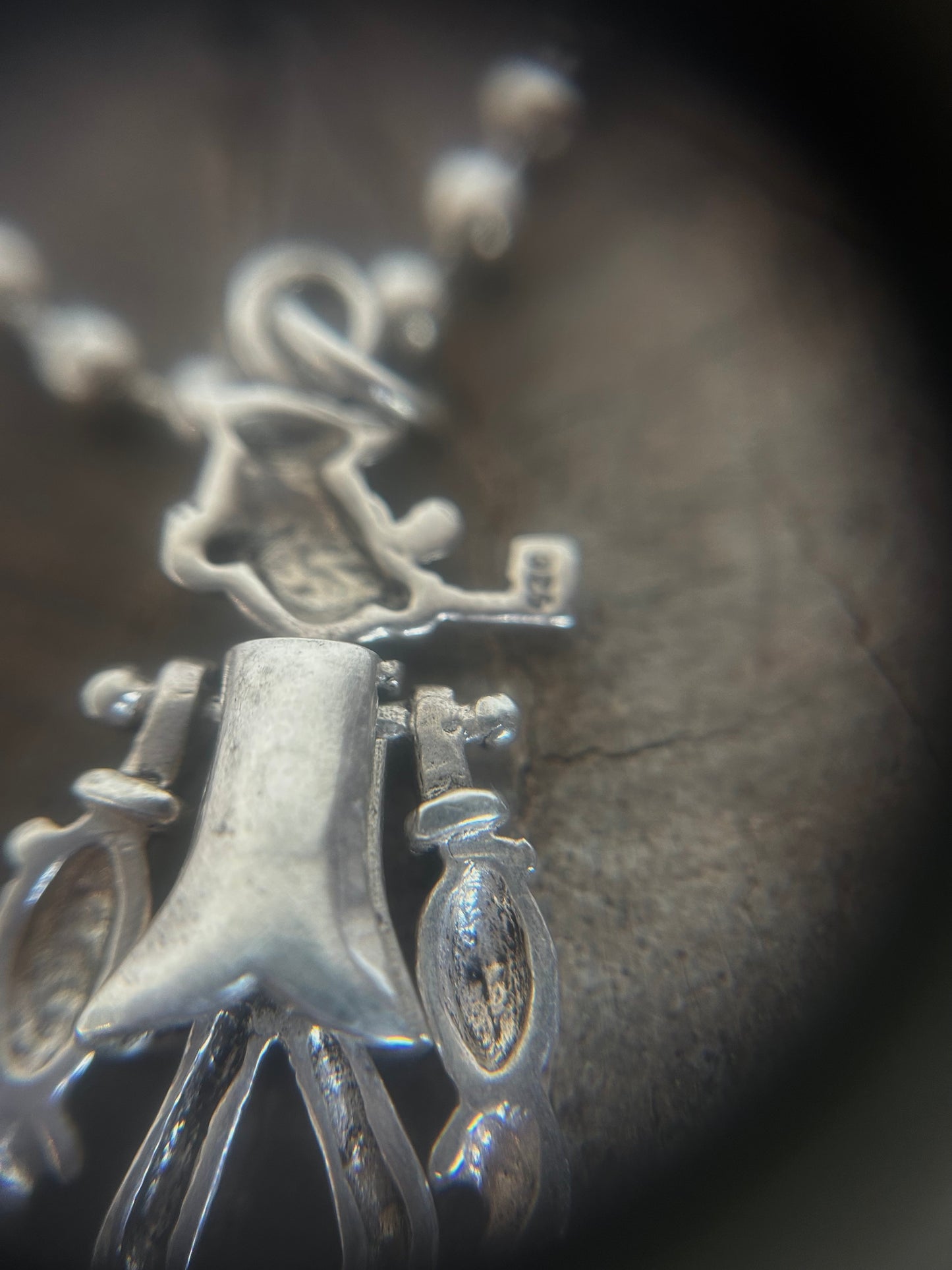 Vintage Sterling Silver Popeye Pendant Necklace