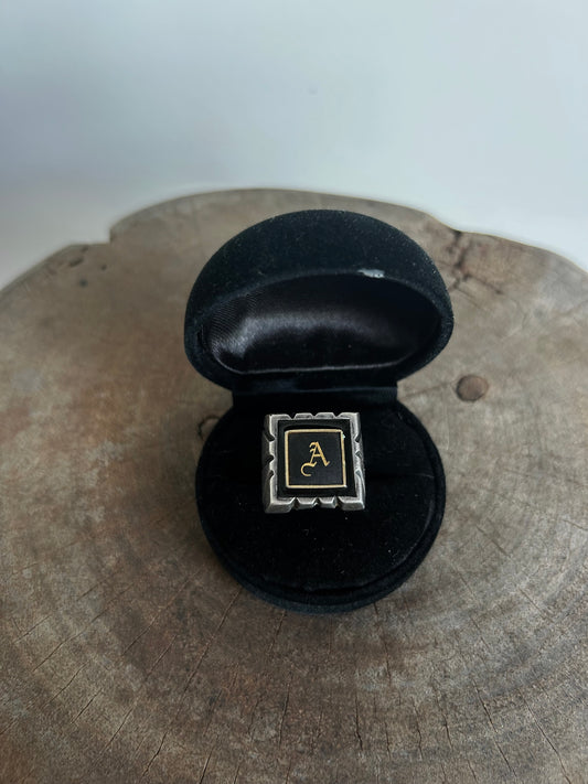 Vintage Sterling Silver Heavy Signet Ring