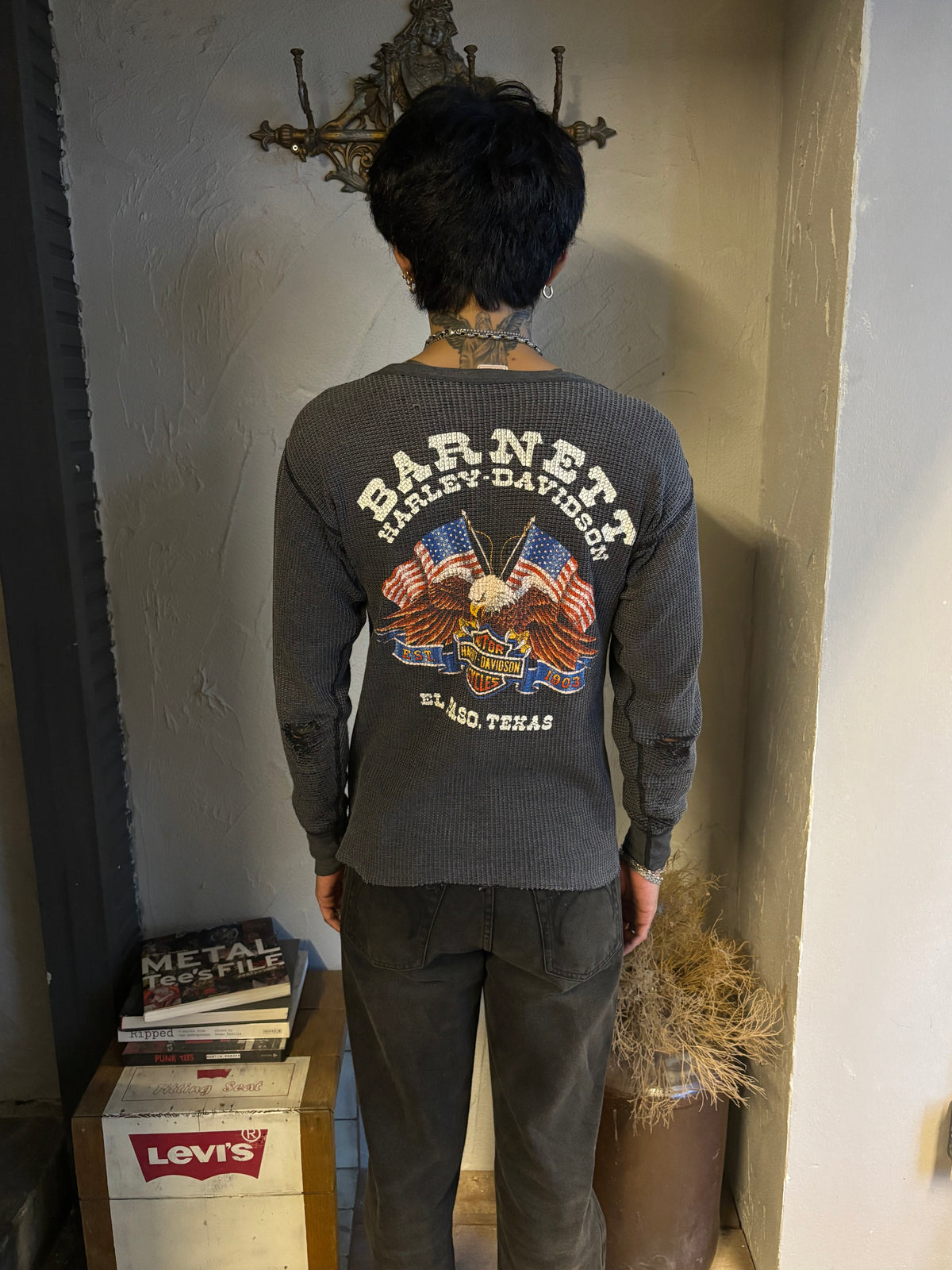 Vintage 80’s Harley Davidson Eagle Faded Thermal Tee
