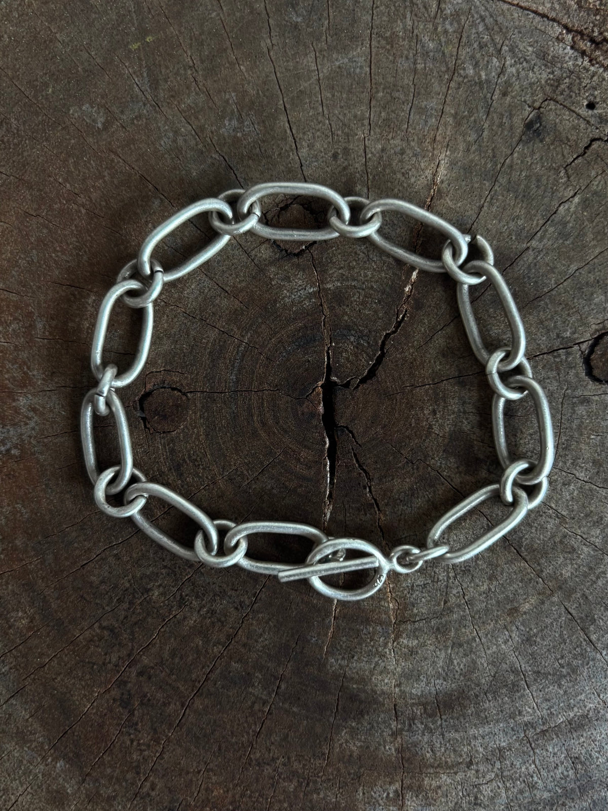Vintage Silver 925 Cuff Chain T-Bar Bracelet