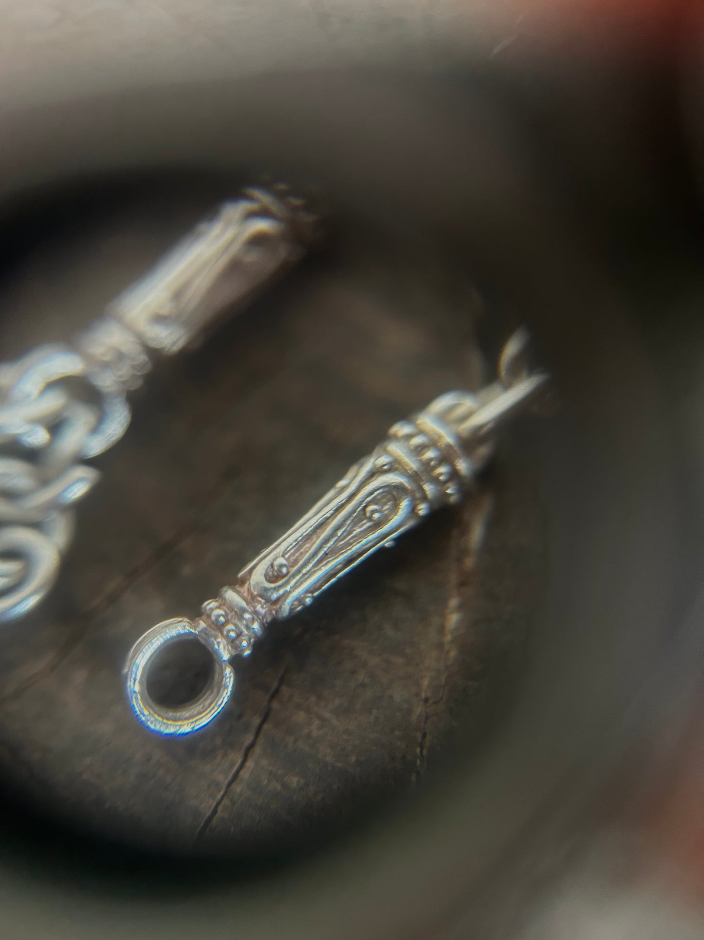 Vintage Sterling Silver 925 engraved Key Chain Bracelet