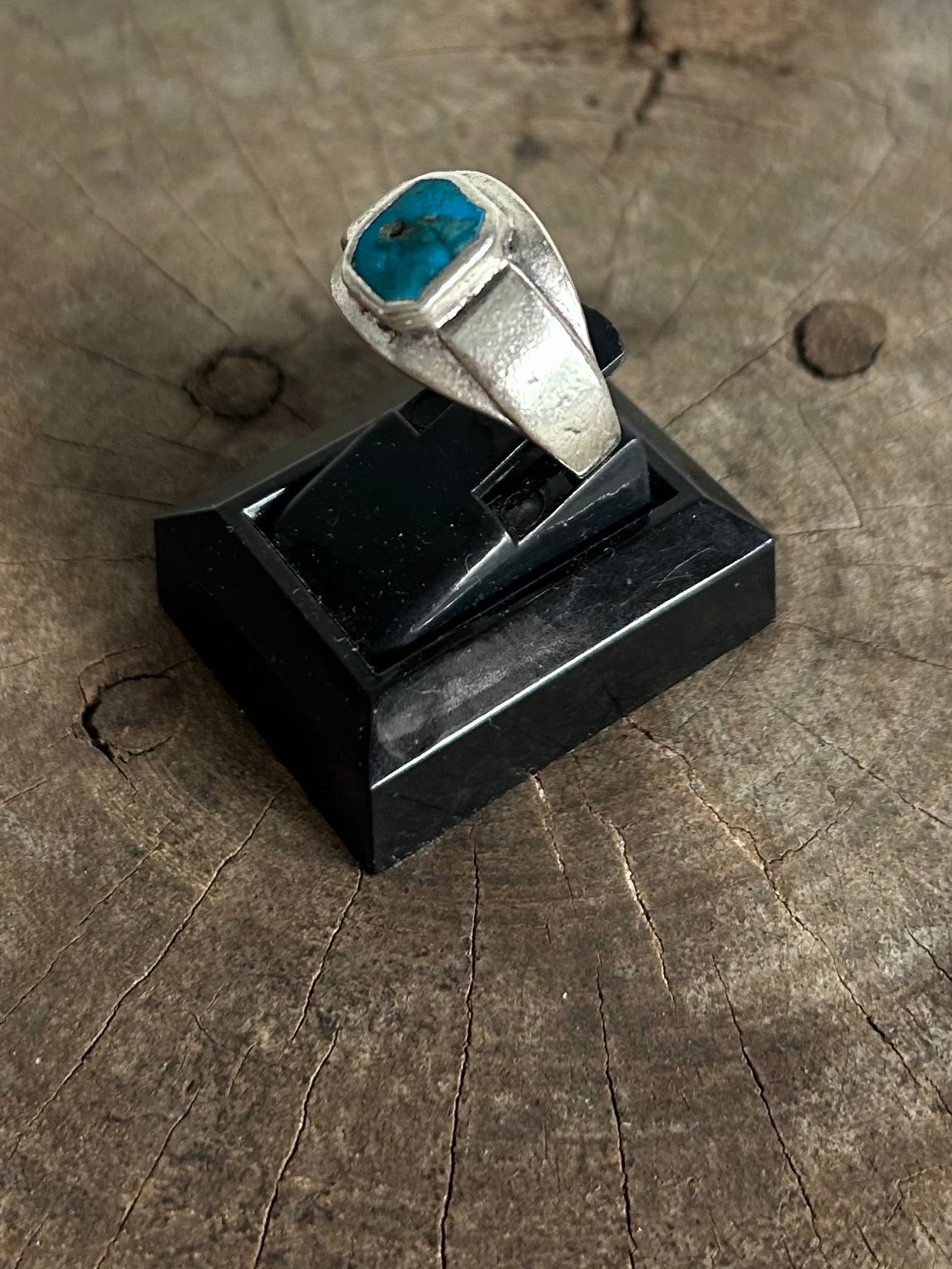 Vintage Silver 925 Turquoise Signet Ring