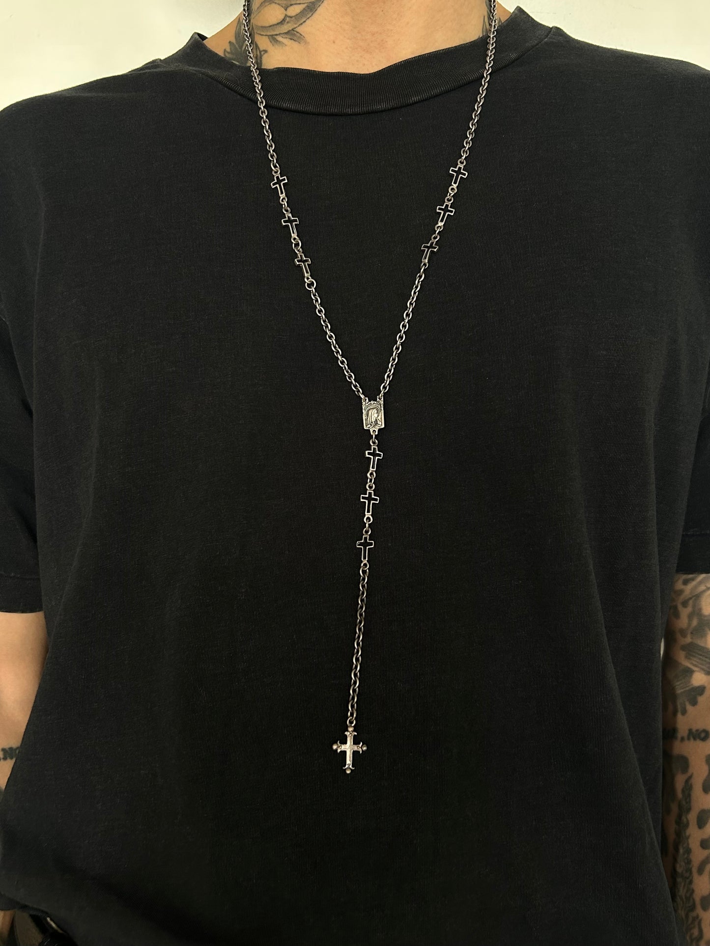 Vintage Silver 925 Rosary Necklace