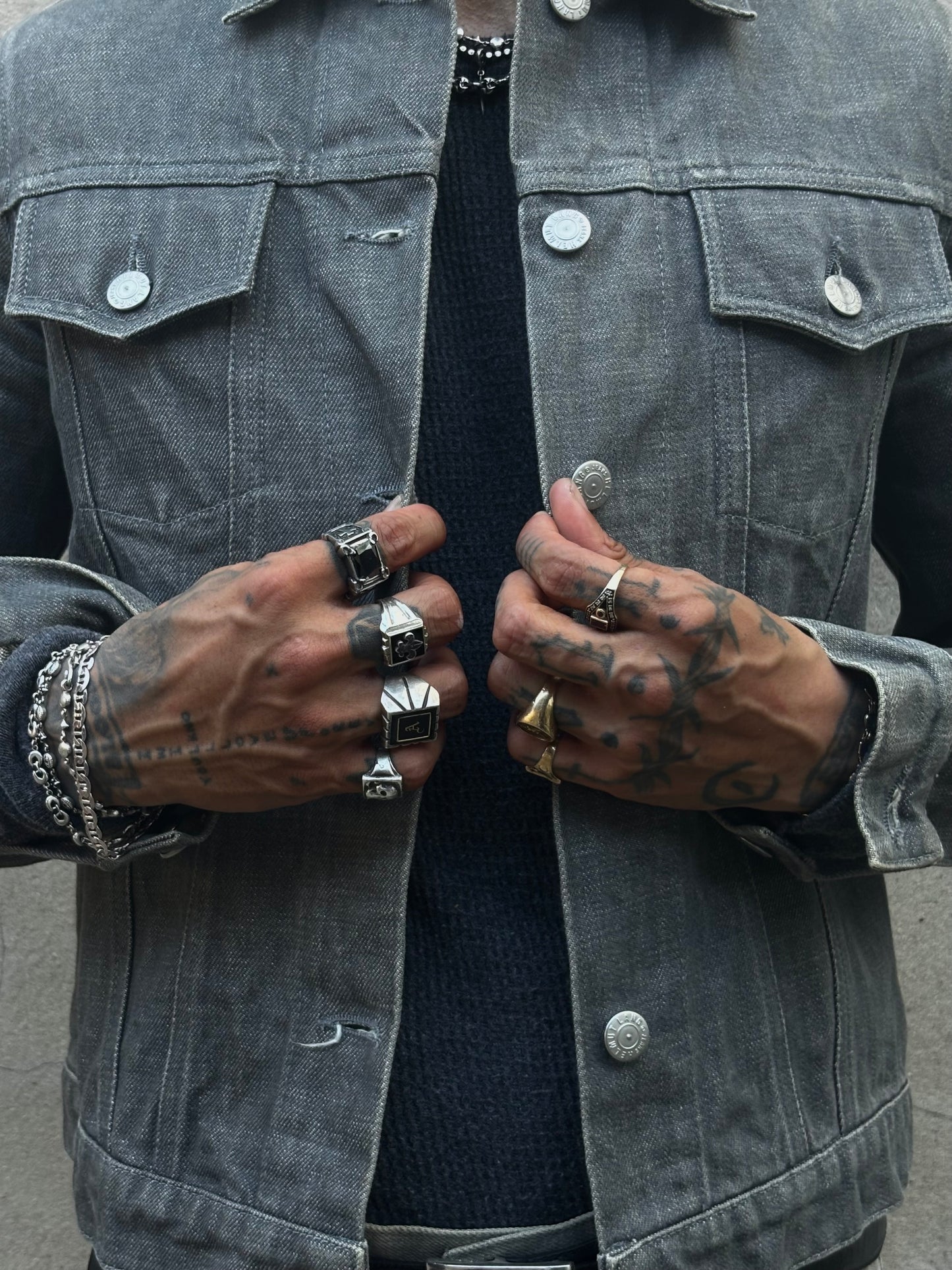 Helmut Lang 1999 Washed Grey Trucker Jacket