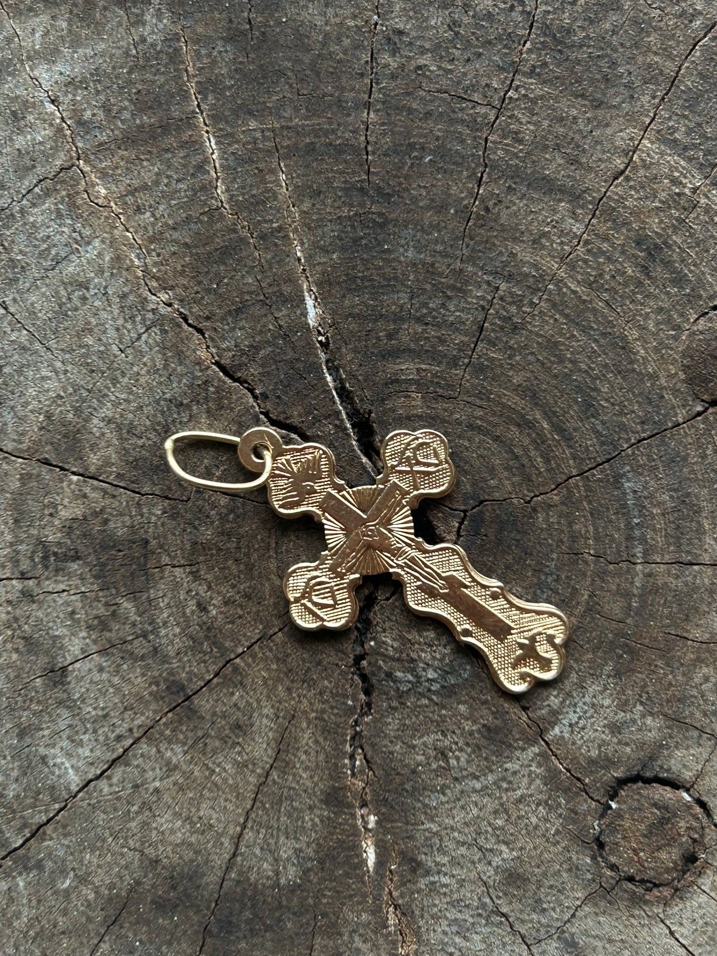 Vintage Gold 14k Russian Cross Charm