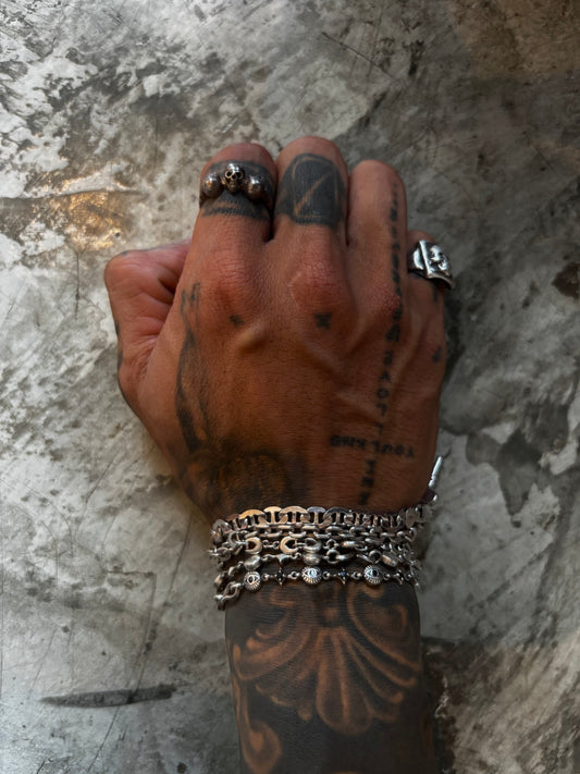 Vintage Silver 925 Triple Skull Ring