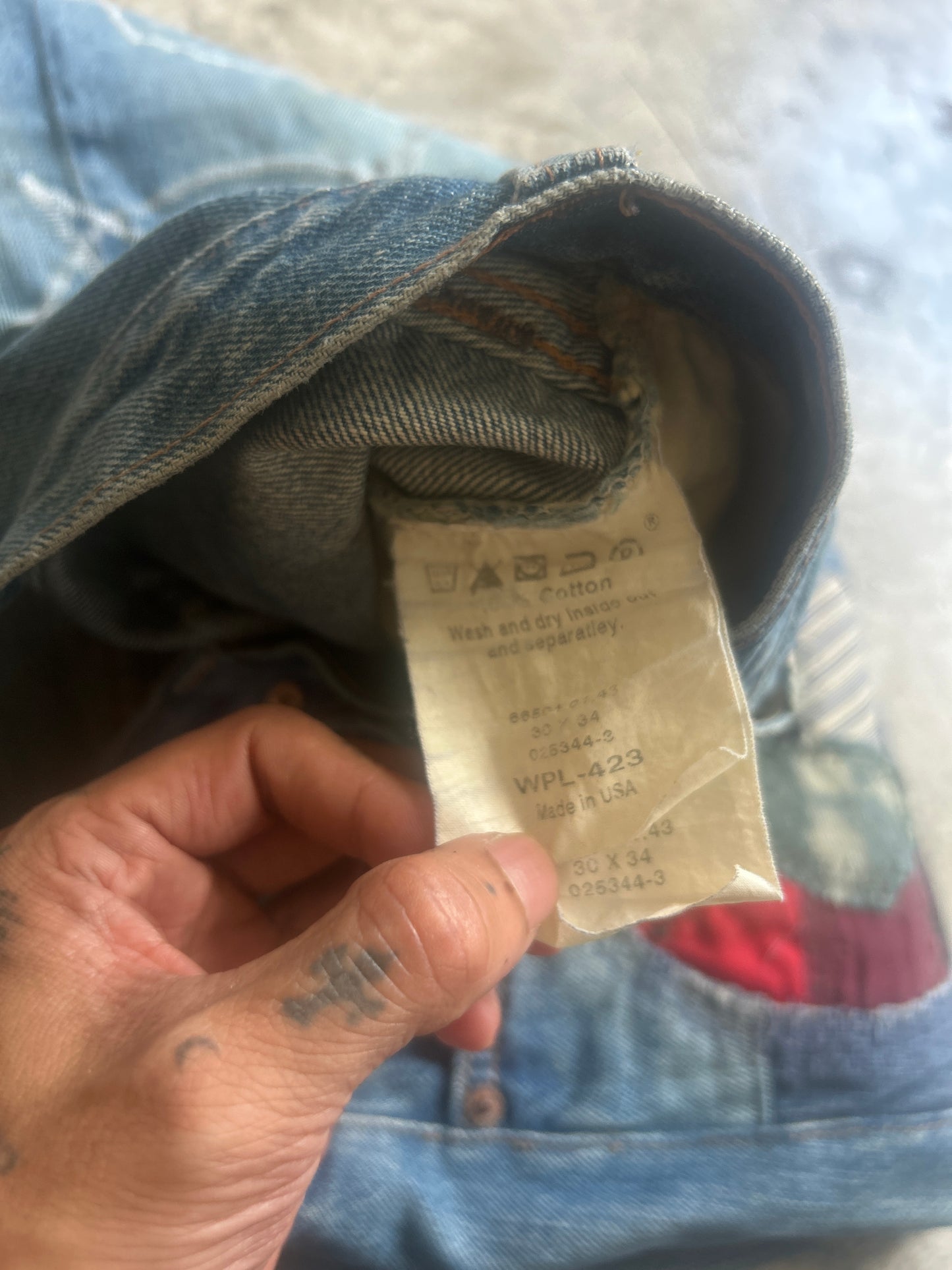 Vintage Levis Big E distressed Boro Jeans