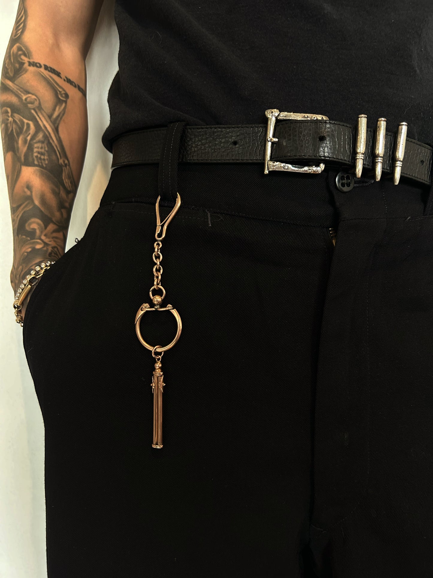 Antique Pink Gold 50 Keyring and ShotGun Charms