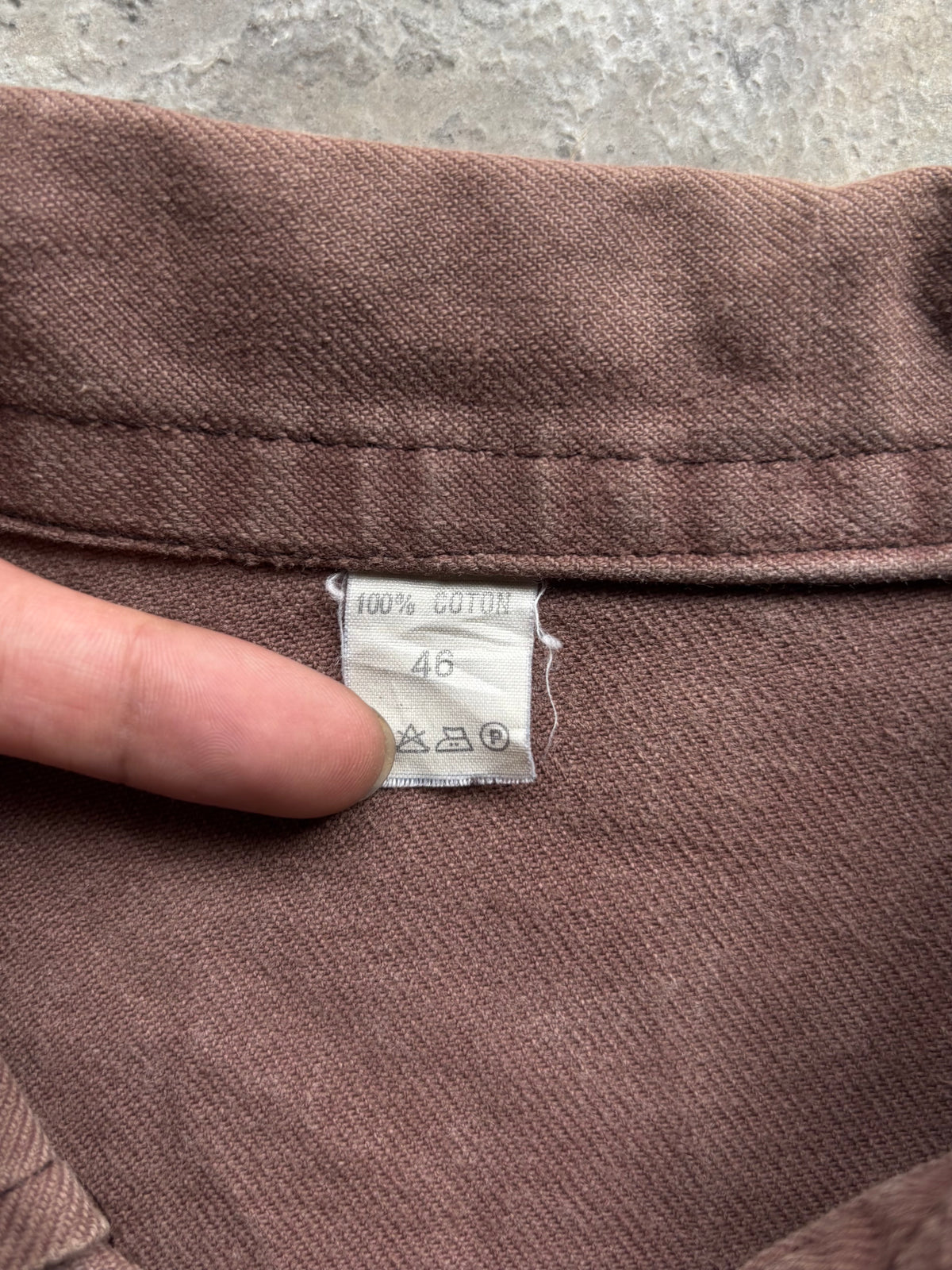 Vintage 1960s–70s French Work Jacket — Brown Twill