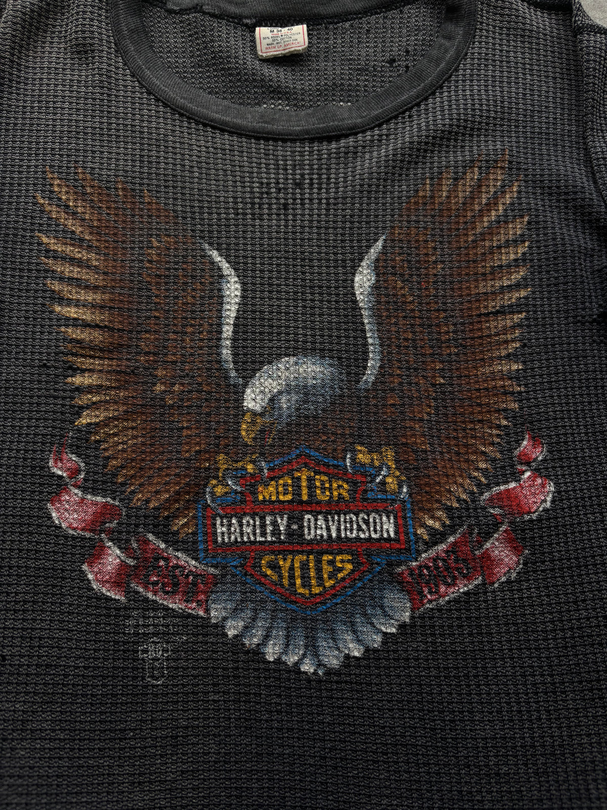 Vintage 80’s Harley Davidson Eagle Faded Thermal Tee