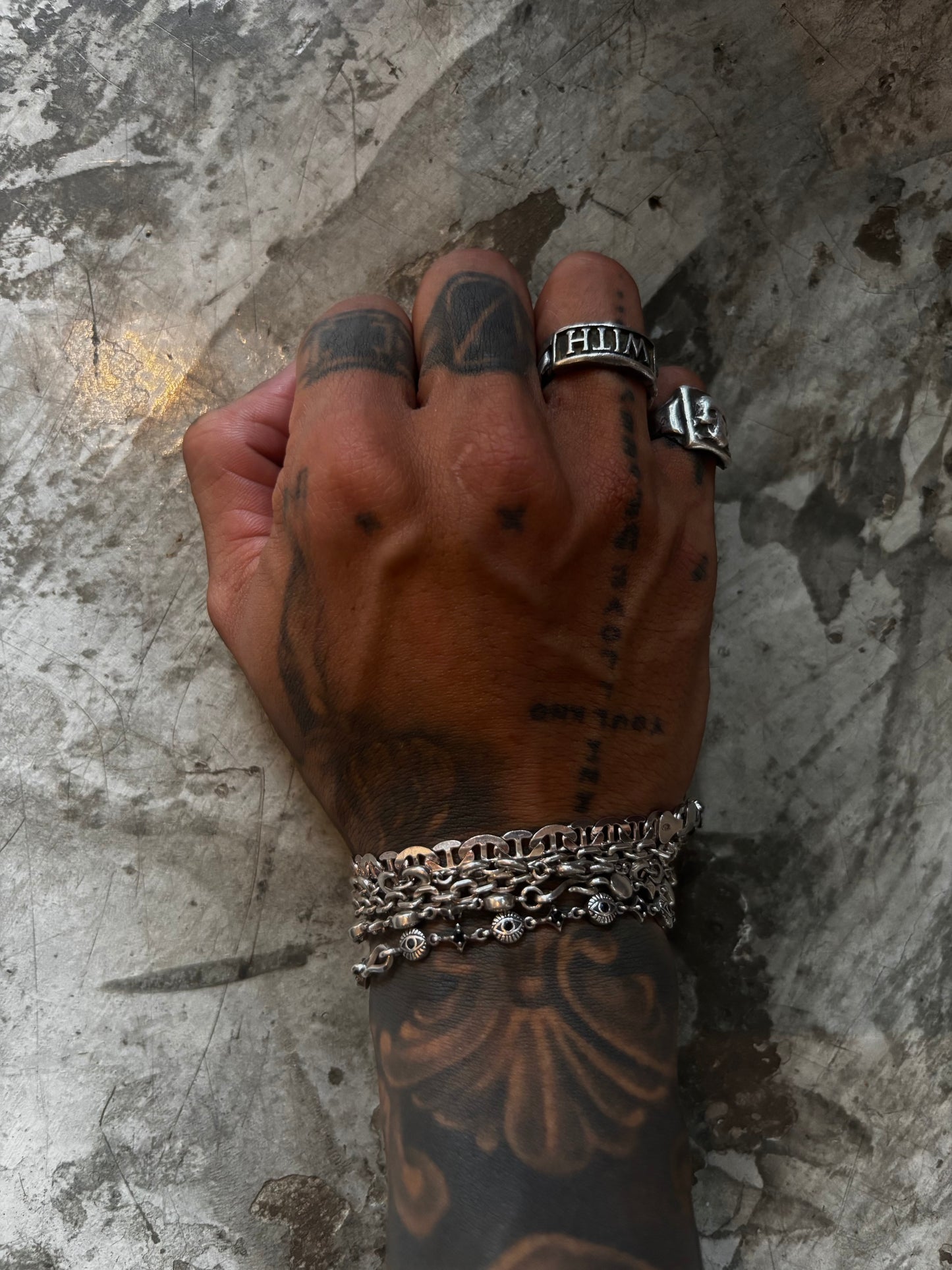 Vintage Silver WITH Chain Ring