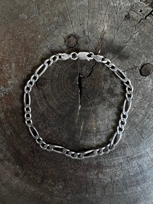 Vintage Silver 925 figaro 3-1 Bracelet