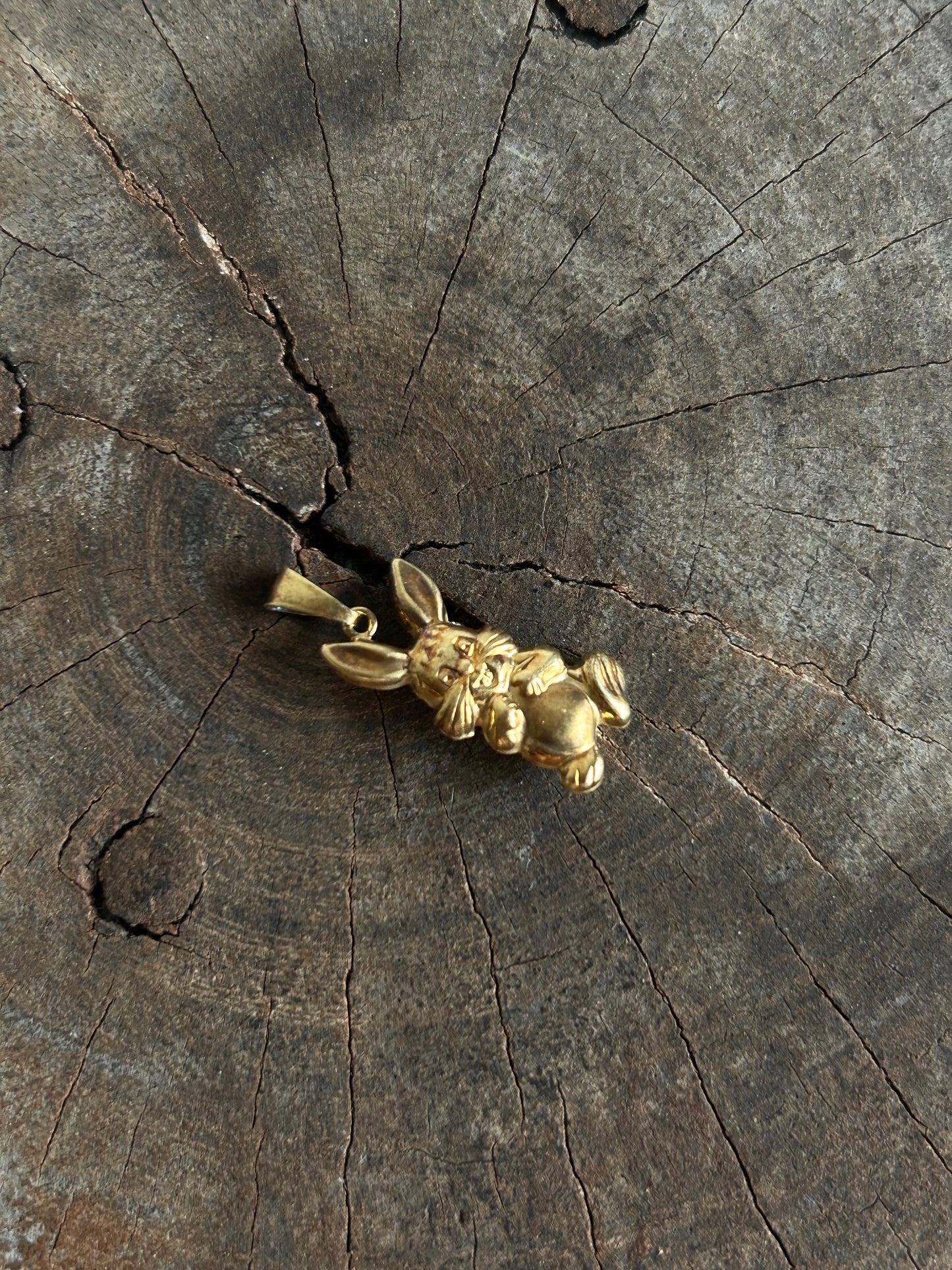 Vintage Gold 8K Rabbit Charm