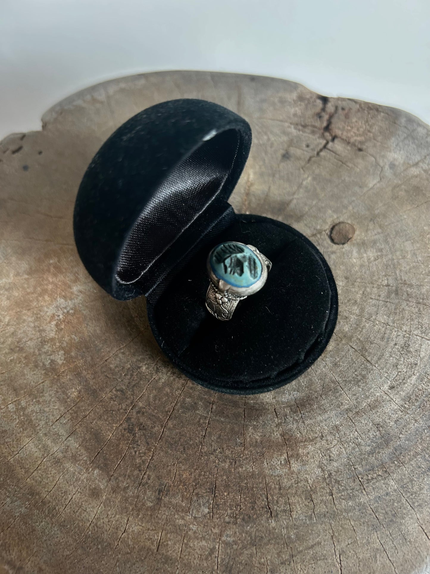 Antique silver 925 Hand Cameo Ring