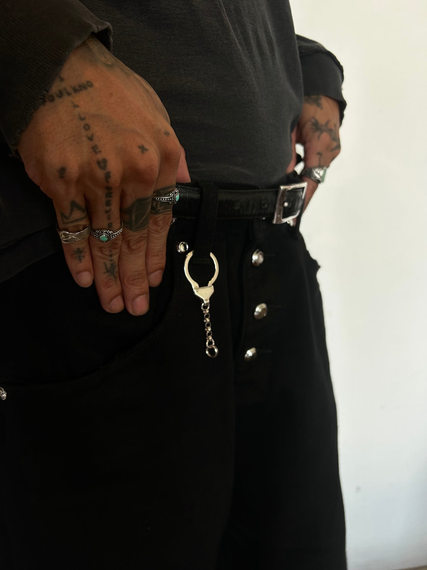 Vintage silver 925 Handcuff Chain Keyring