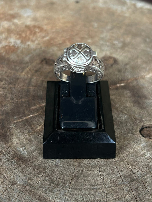 Vintage Silver 925 Celtic Cross Poison Ring