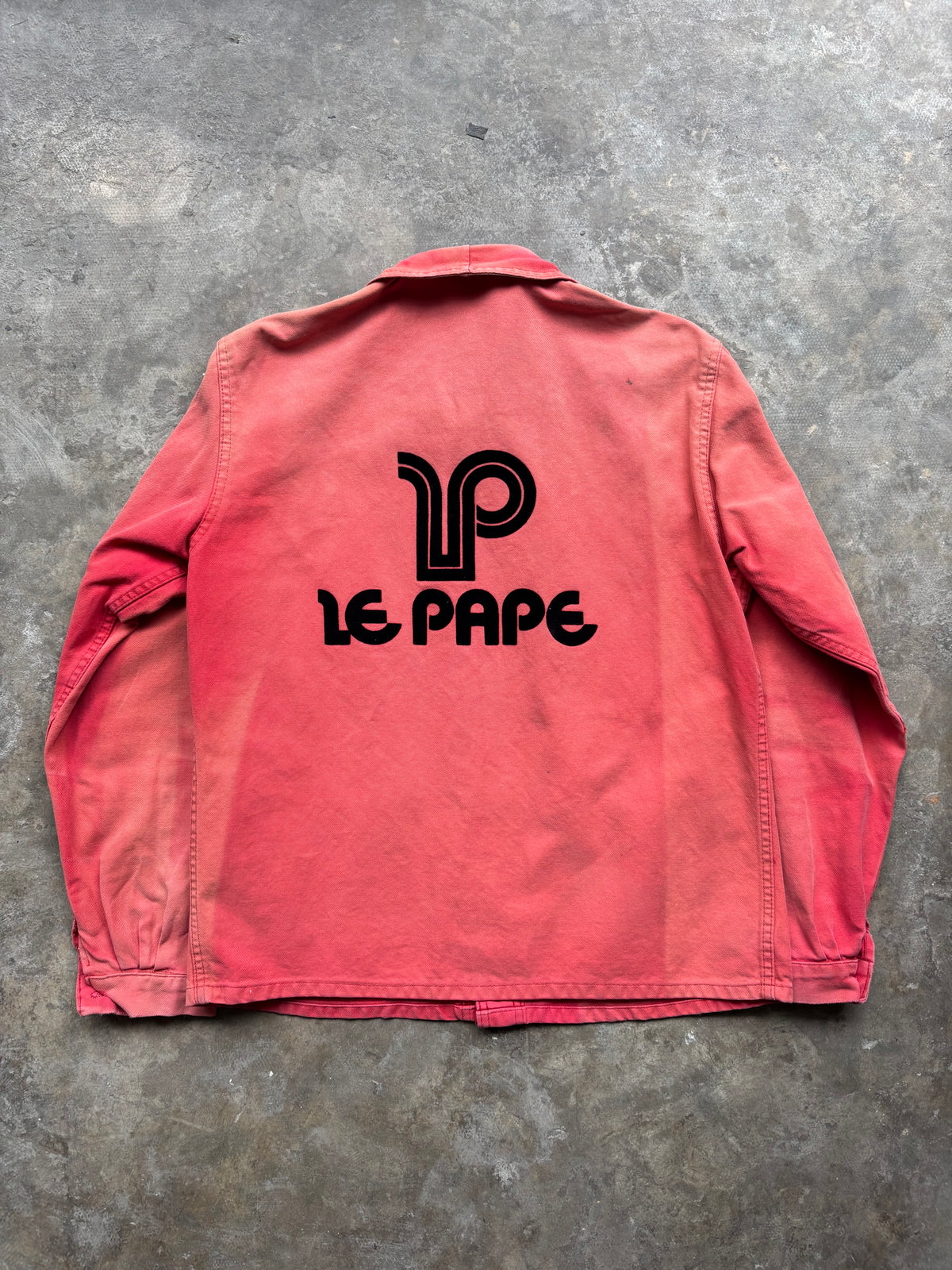 Vintage 1960s–70s French Work Jacket — Faded Red Twill