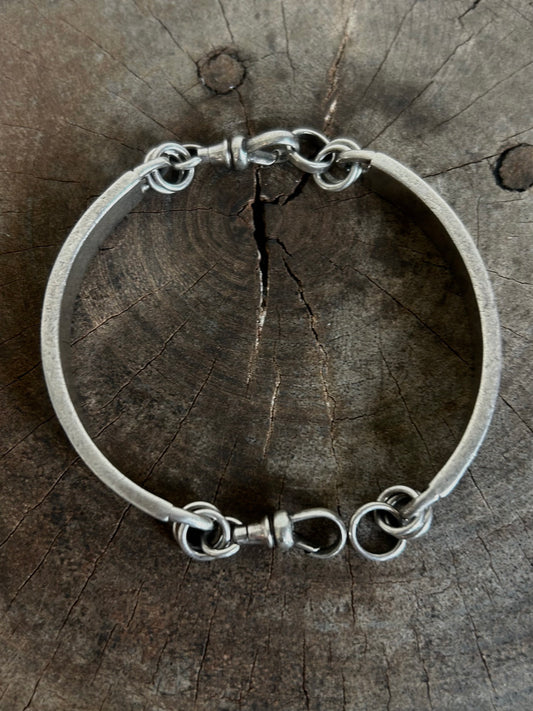 Vintage silver 925 Utility Stamp reversible Bracelet