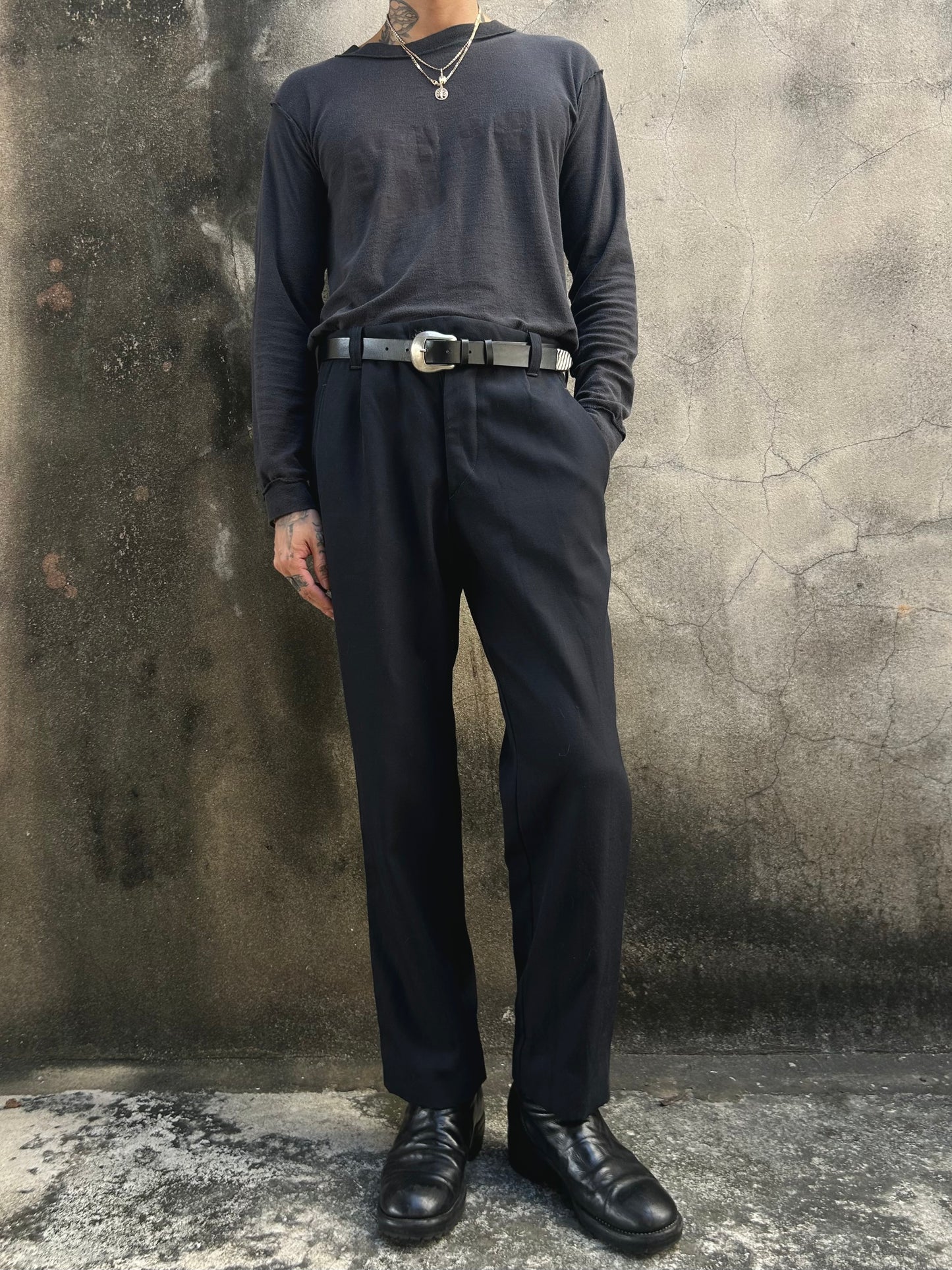 1990’s Vintage Black Straight Trouser  (30”)